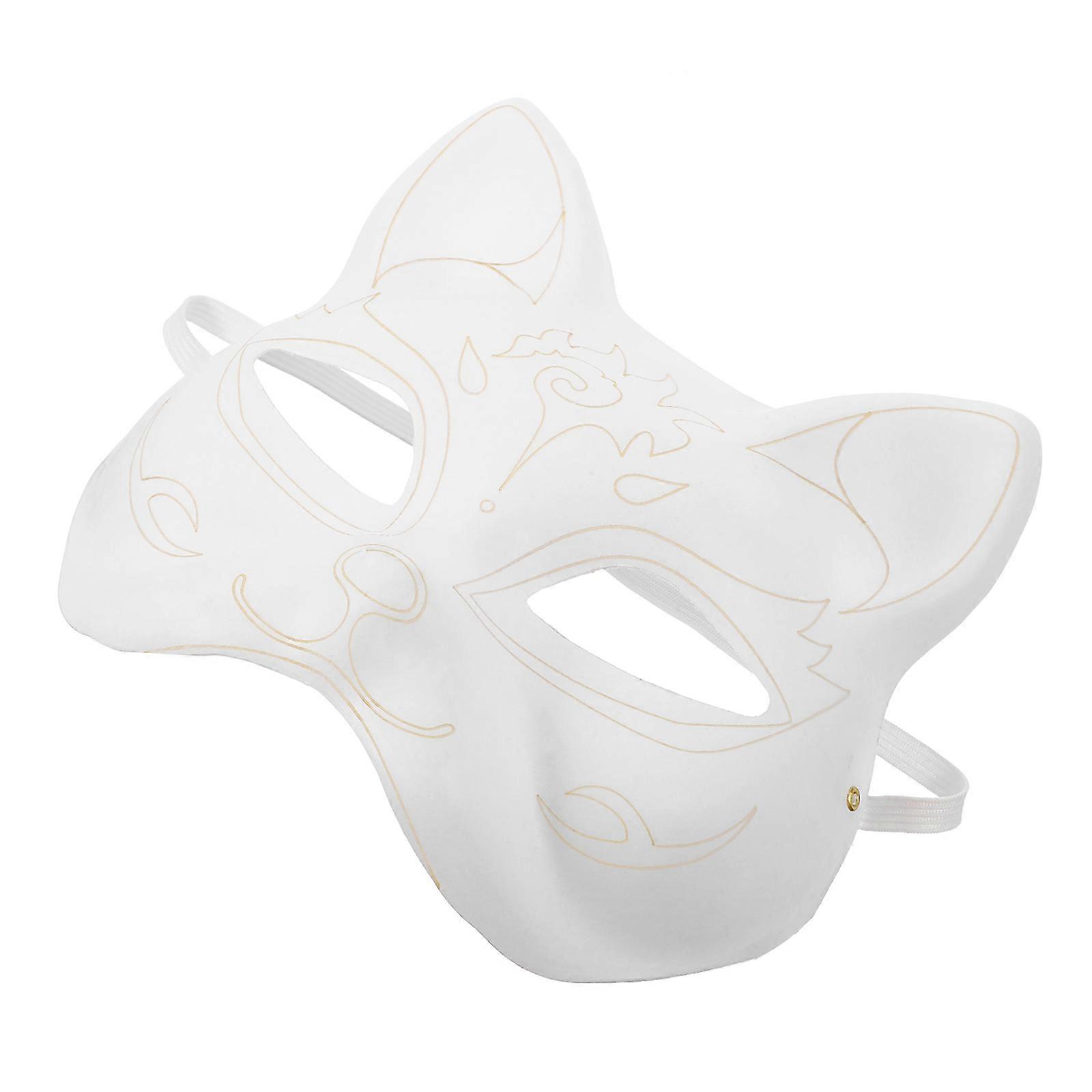 Diy Cat Masks Paintable Cosplay Stage Performances Cat 18.00X16.00X7.00CM 1Pack