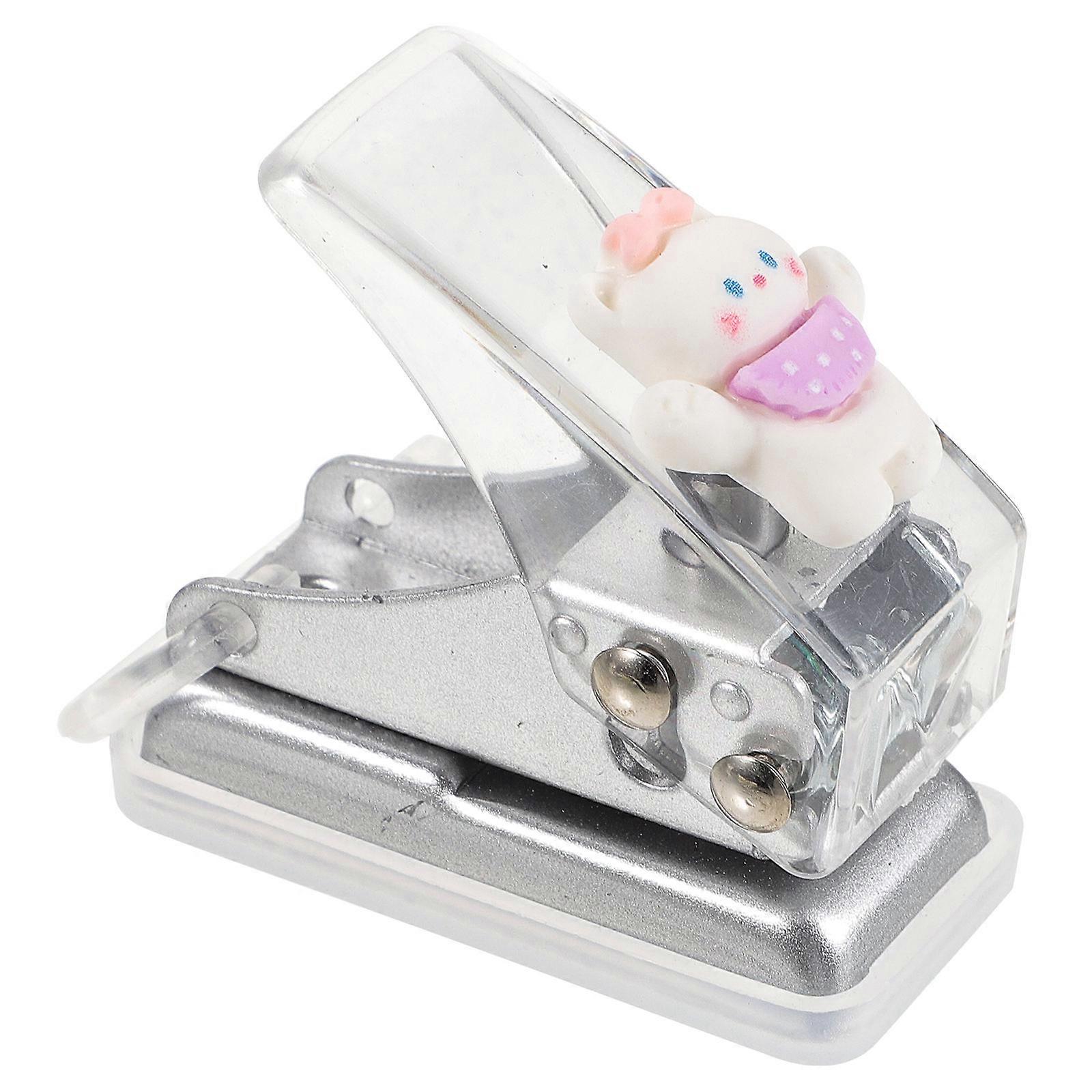 Hand Held Hole Punch Circle Punch Mini Hole Puncher Paper Punch Single Hole Punch Tool for Crafts Binder Silver 5x3cm Punching 1Pack