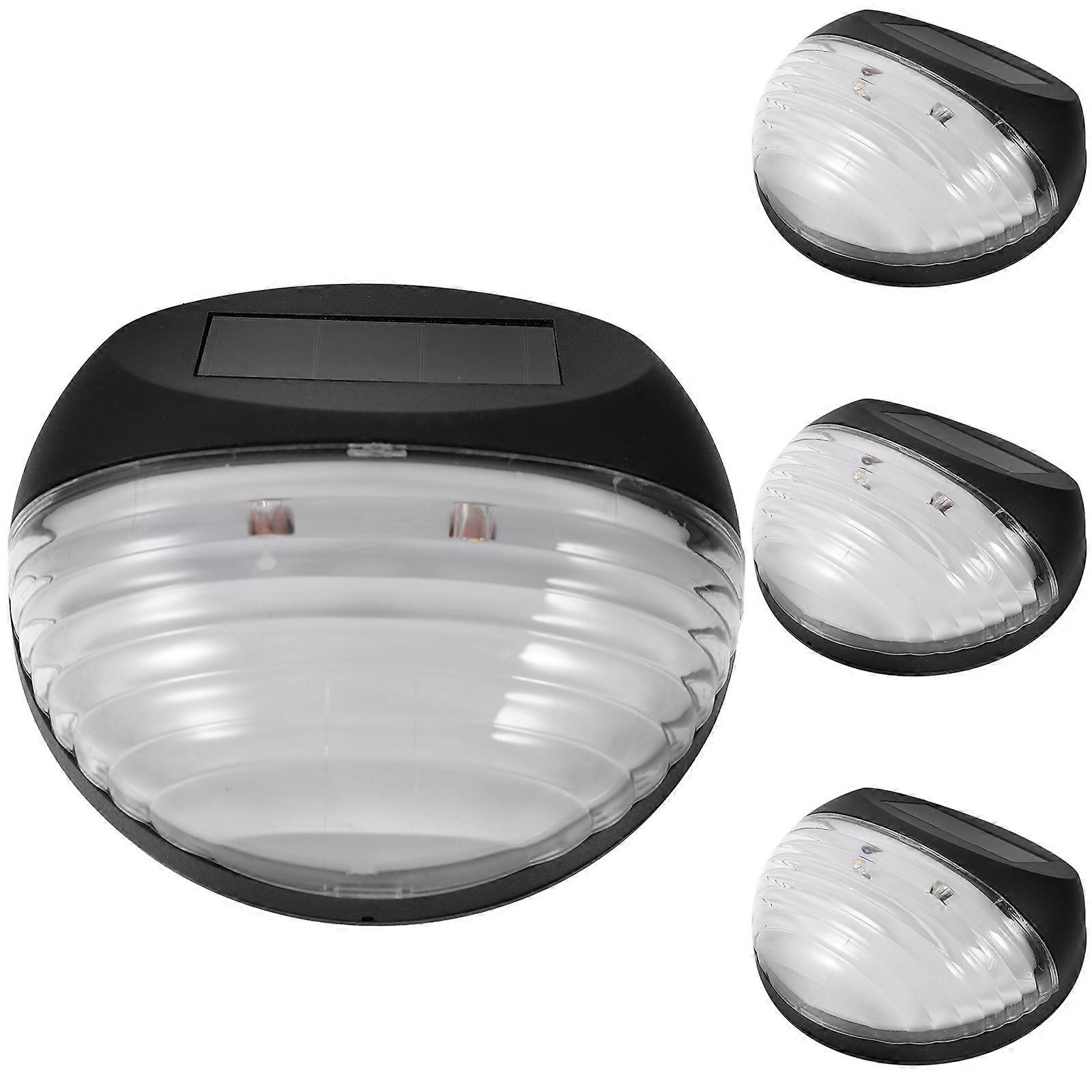 Deck Step Lights Solar Powered Pathway Light Abs Plastic Material 4Pack