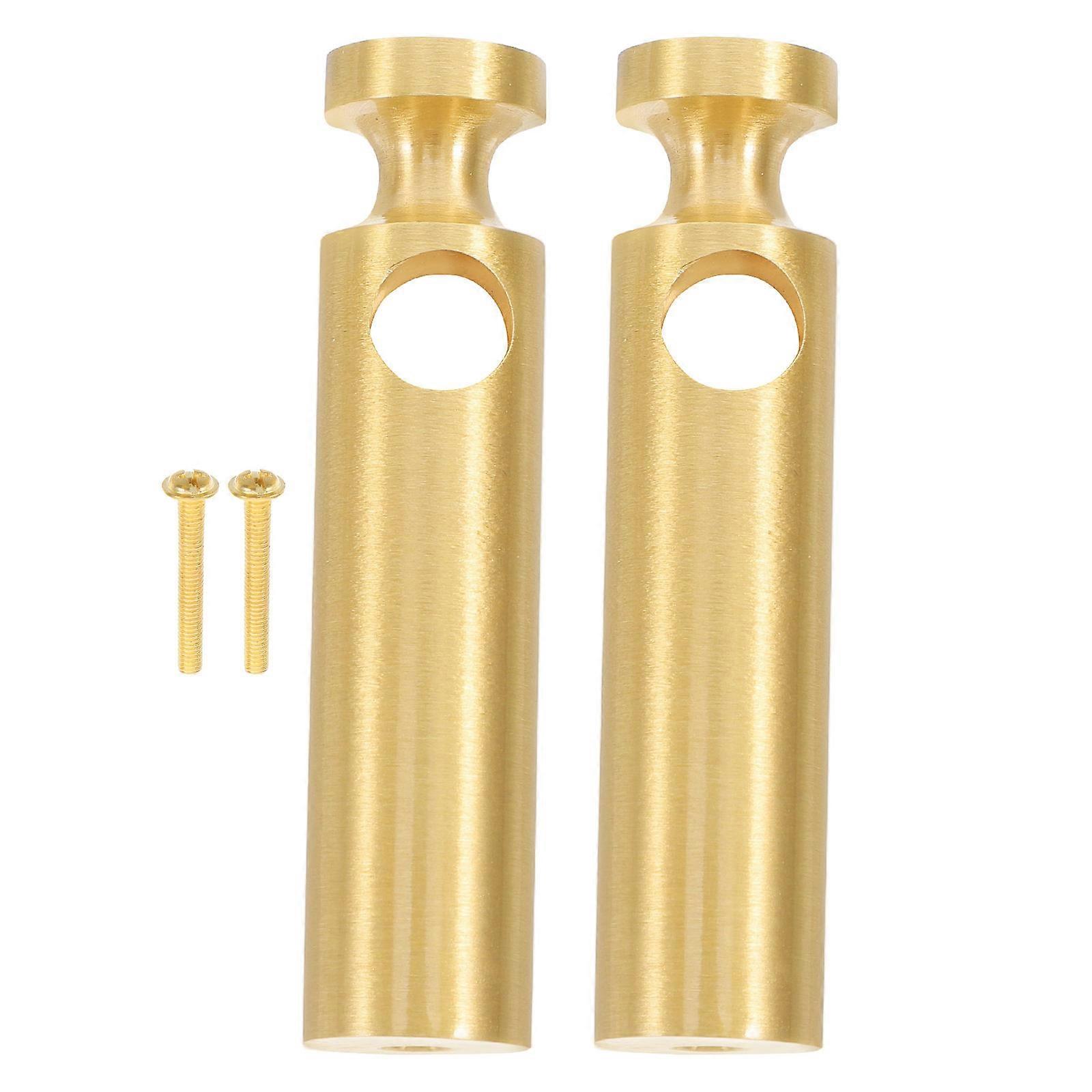 Hand Rail Fitting Metal Construction For Wine Cabinet And Cupboard Posts Corner Connector Secure Connection 6.50X1.50X1.50CM Golden 2Pcs