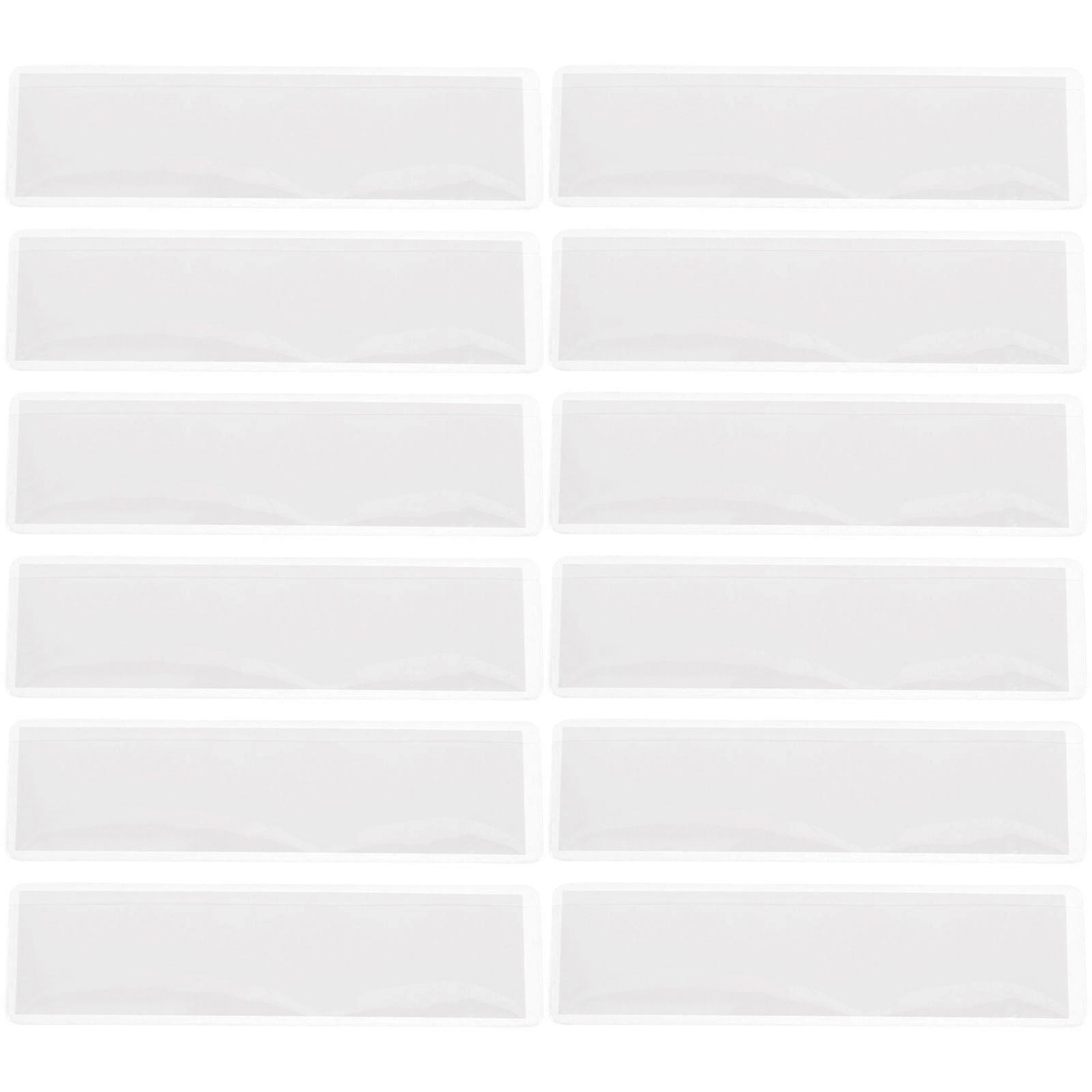 1 Set Adhesive Index Card Pockets with Cards Transparent Label Holders Library Card Pockets