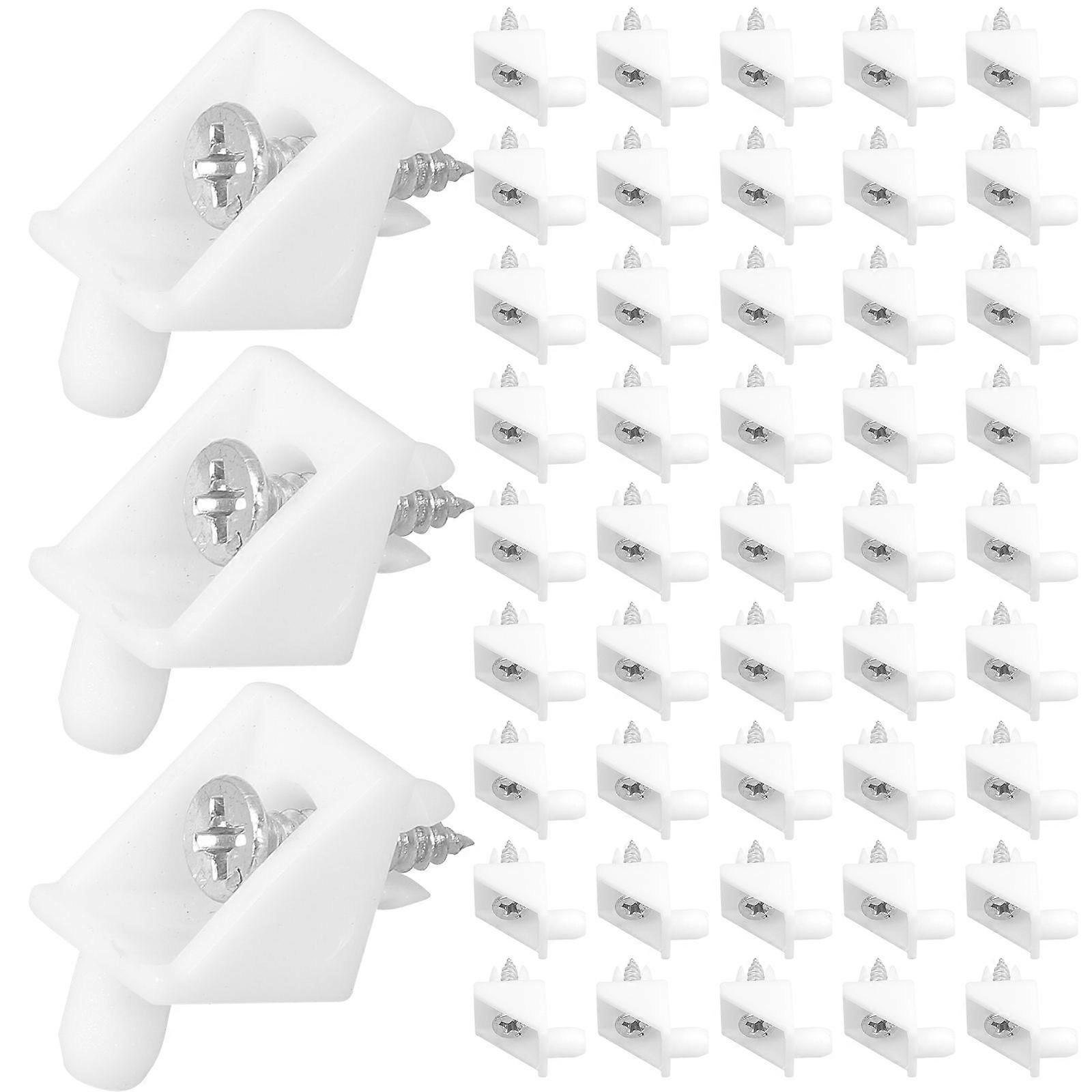 100 Sets of Drawer Angle Bracket Fastener With Screws Cabinet Bottom Bracket Plastic Wedges