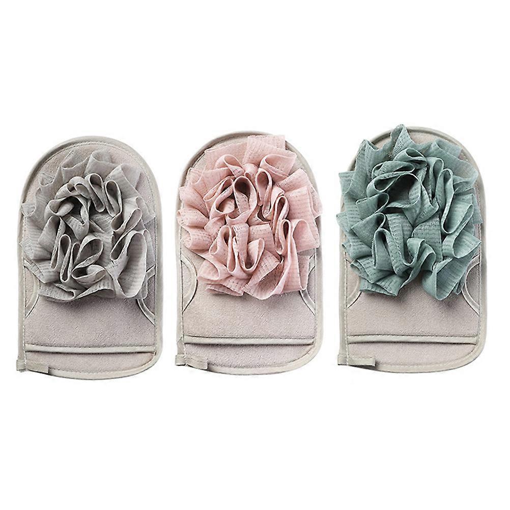 3Pcs Sponge Bath Scrubber Dual Side Exfoliating Body Shower Mitts