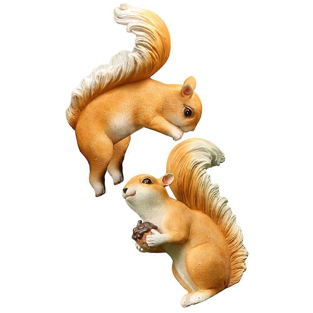 Realistic Squirrel Figurines Simulation Animal Decor for Home Garden Desktop Landscape Decoration Wildlife Model Statues