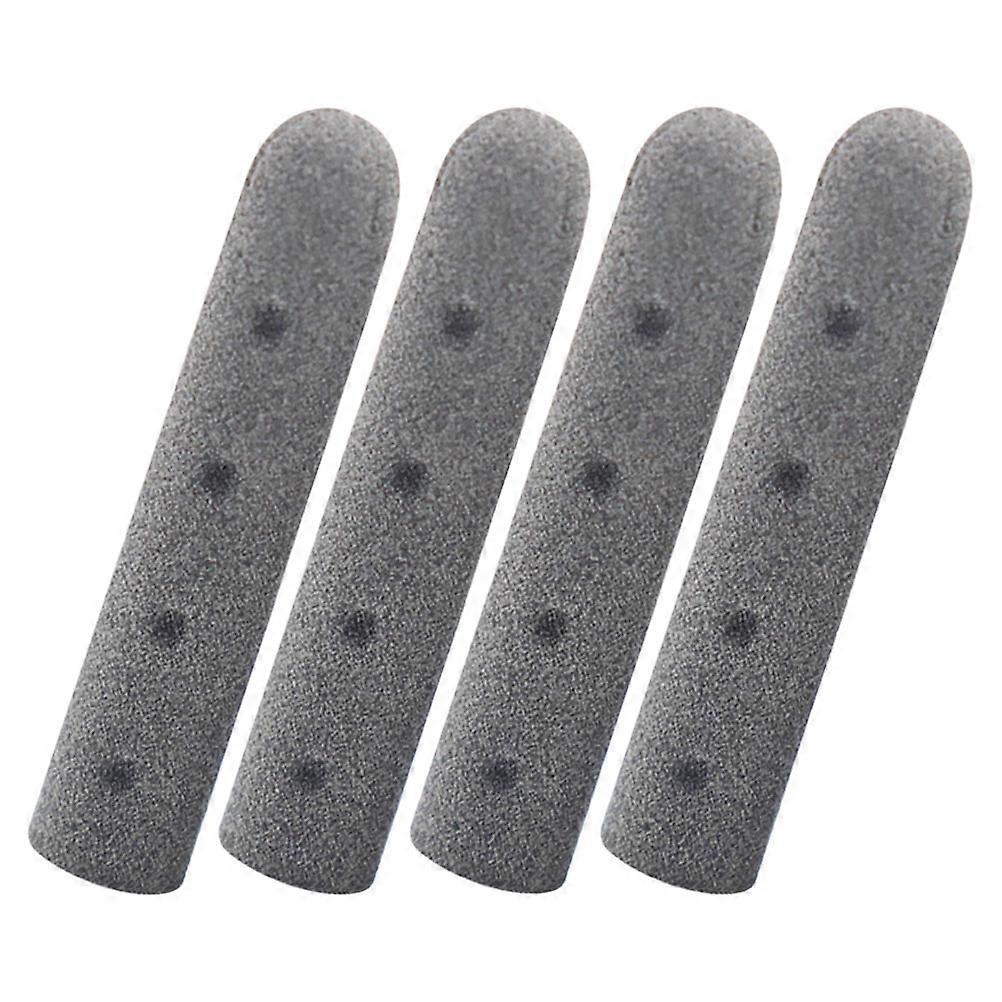 Replacement Tips Metal Buckles For Shoe Laces Cylindrical Style High-Gloss Reflective Design Grey 4Set