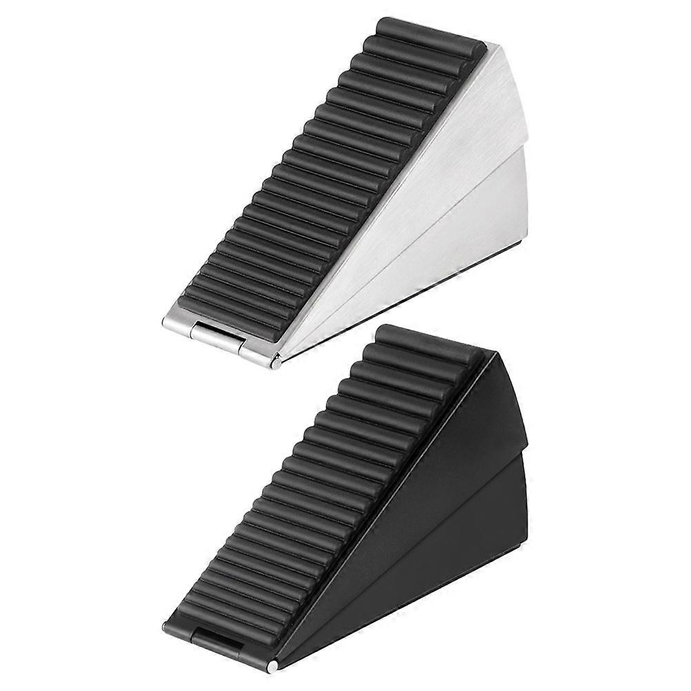 Heavy Duty Rubber Door Stoppers 2pcs Slip with Spring Loaded Design for Easy No Drill Installation at Home or Office