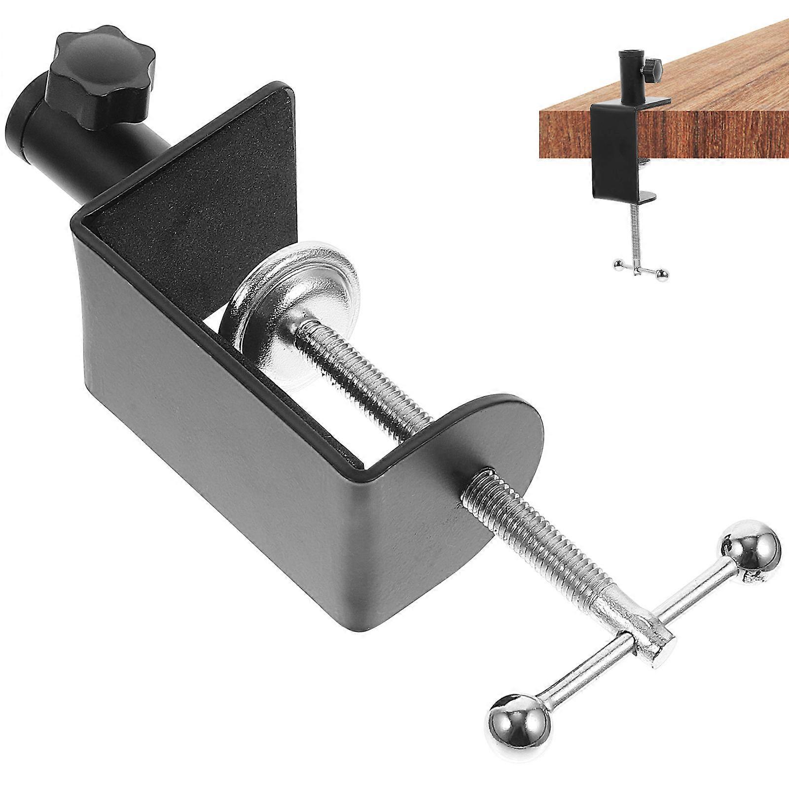 Adjustable Desk Lamp Clamp with Durable Table Mounting Clips for Broadcasting and Video Recording – Fits Thick Tables with Protective Sponge Pad