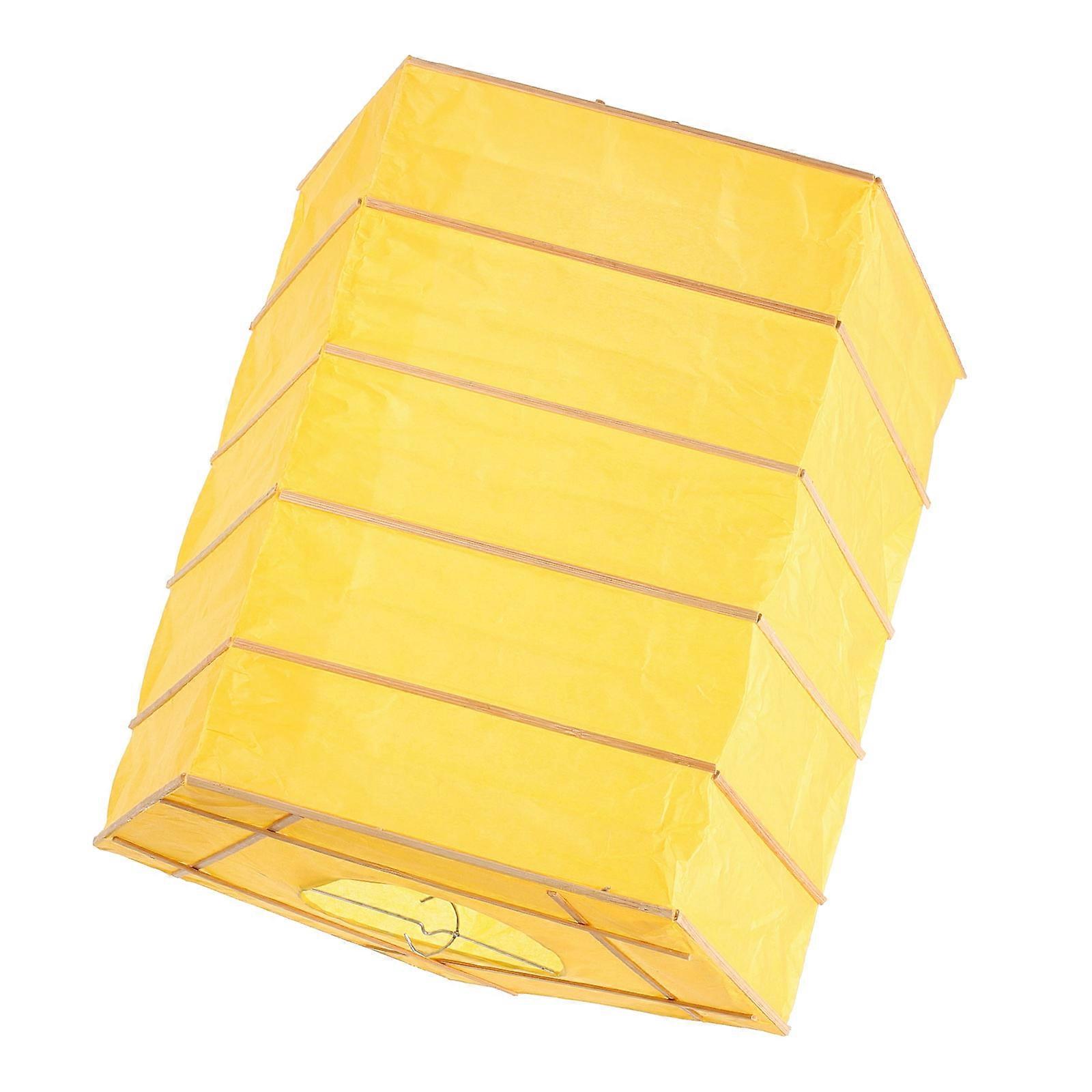 Foldable Square Paper Lampshade with Durable Wood Frame for Hanging Ceiling Lamps – Romantic Home Lighting Decoration Accessory