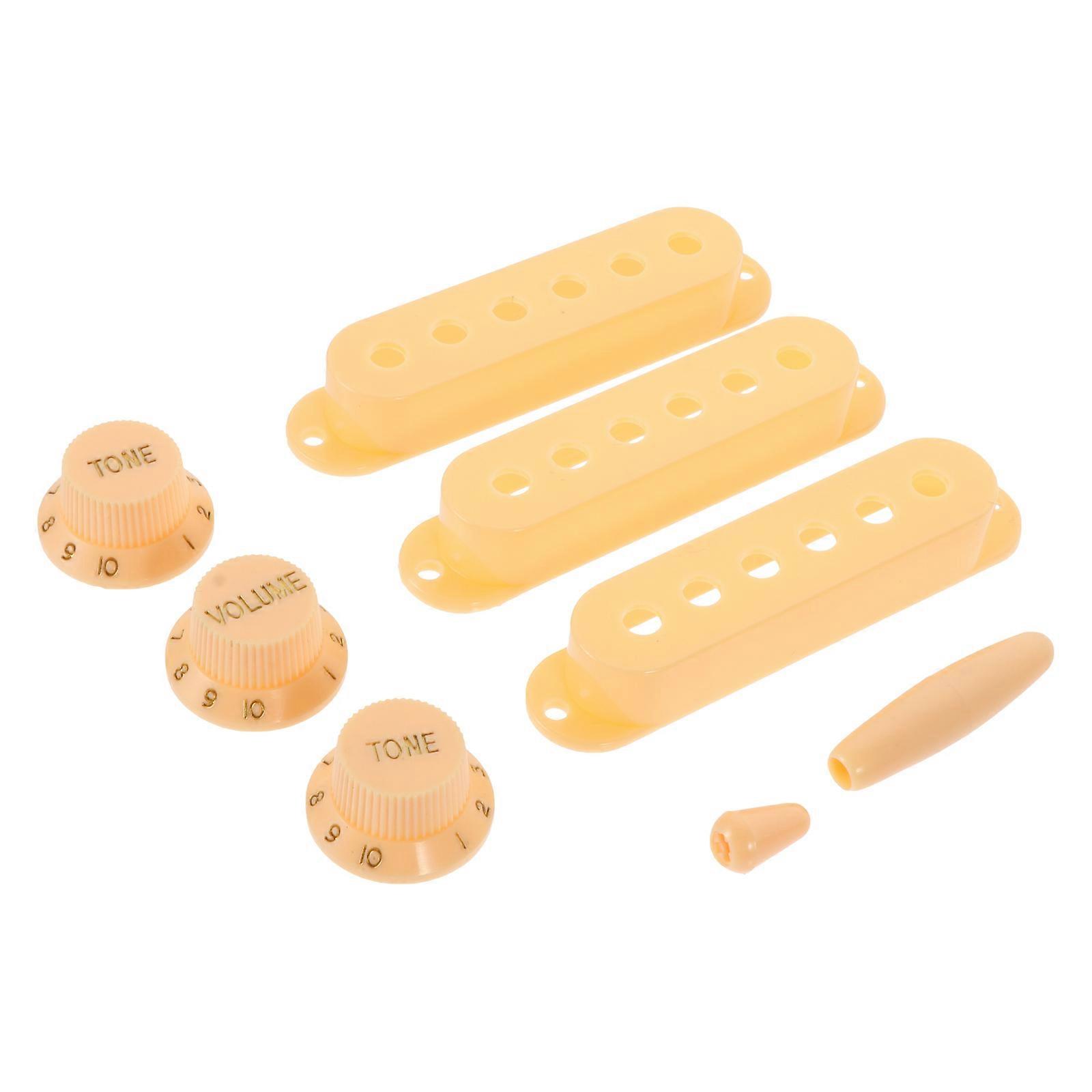 Durable Plastic Humbucker Pickup Covers Set for Electric Guitars Smooth Surface Design, Cream Color for Performance and Practice
