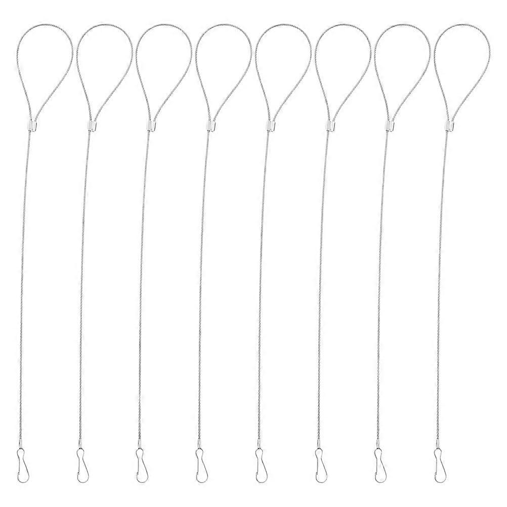 Stainless Steel Cable Pull Adjustable Gate Latch for Pet Owners with Fall Prevention Function in Silver 8Pcs