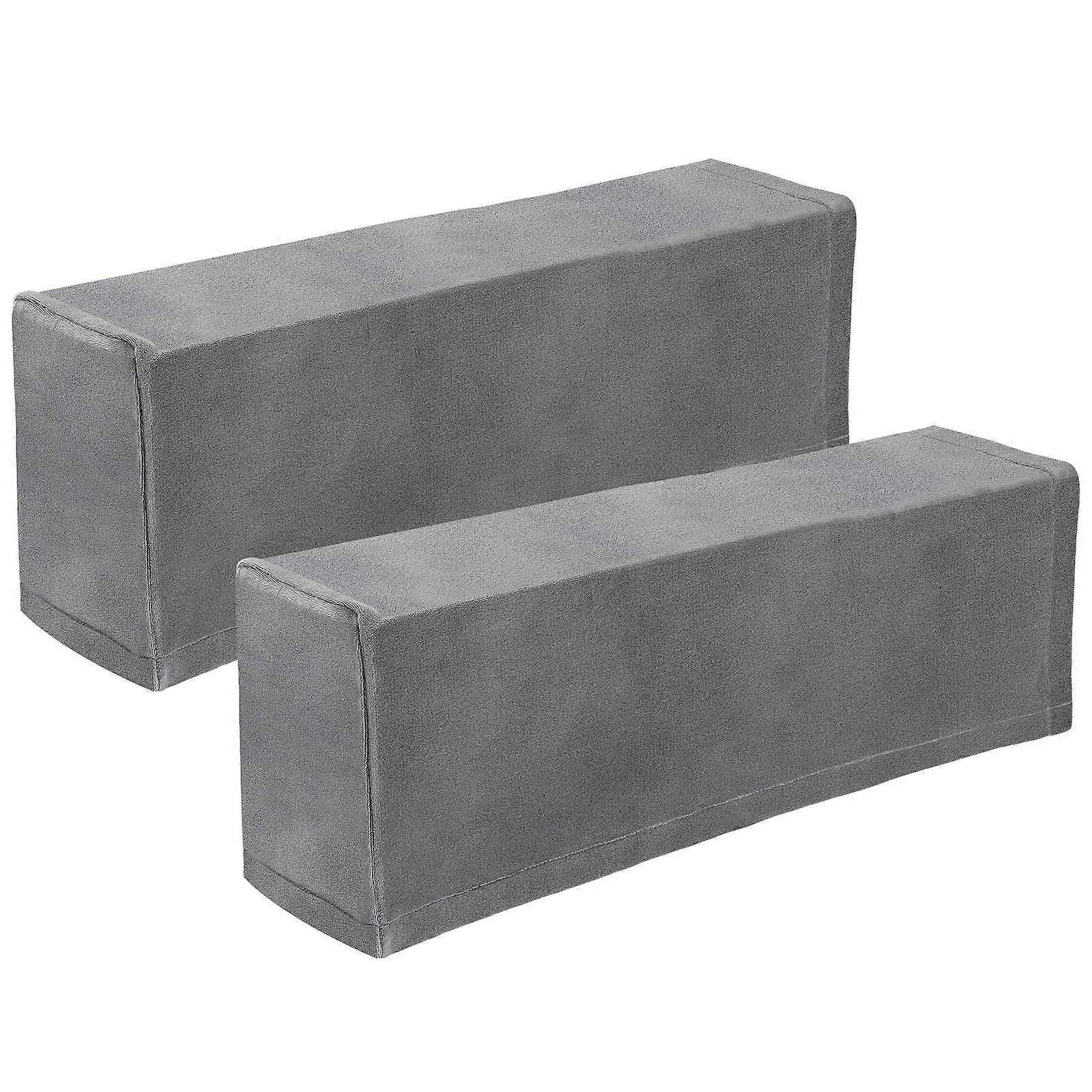 Solid Color Armrest Covers Protective Comfortable Long-term Use Adults Grey 50 x 20 x 12 cm 2Pcs
