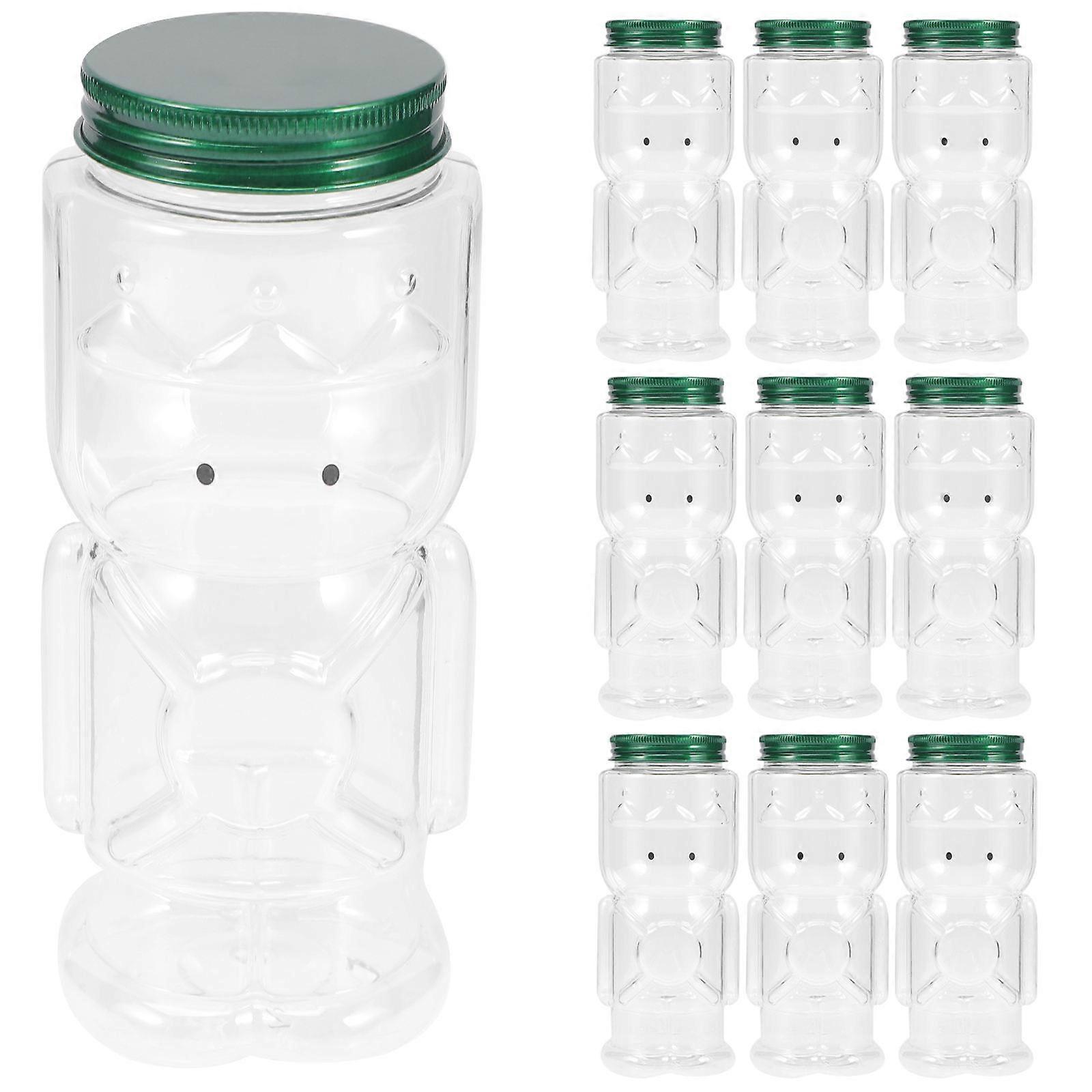 Refillable Juice Bottles Prevent Leakage Clear Honey Jars Flat Bottom For Travel 10Pcs
