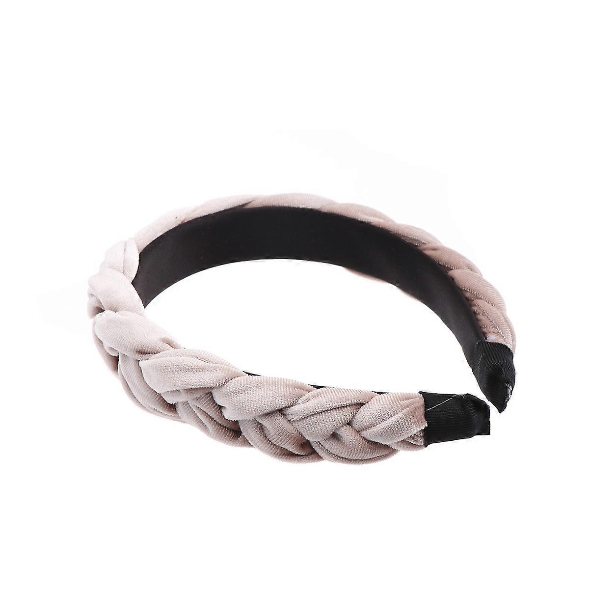 khaki semišový cop čelenka módní doplněk cop design 1ks