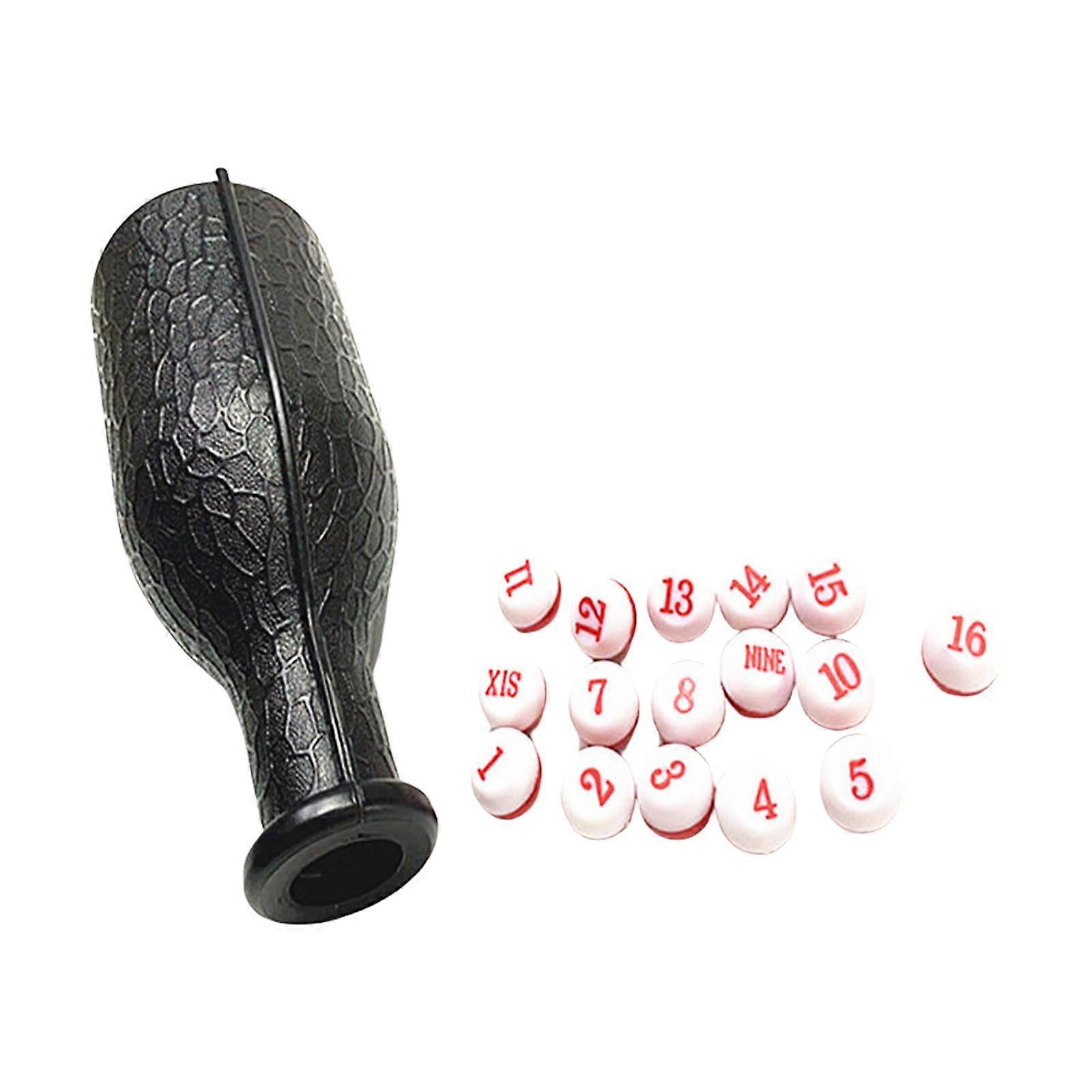 Billiard Pool Dice Set with 16 Numbered Balls and Shaker Bottle for Game Night