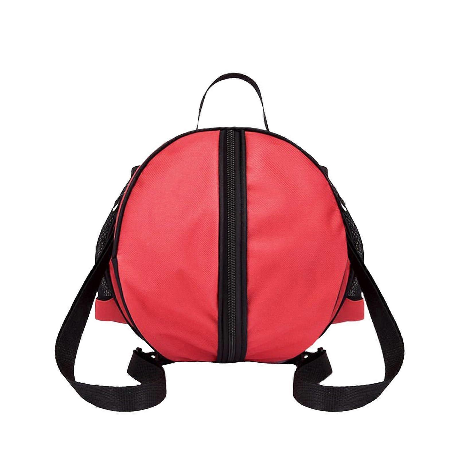 Basketball Bag, Round Bag with Adjustable Shoulder Strap (Red)