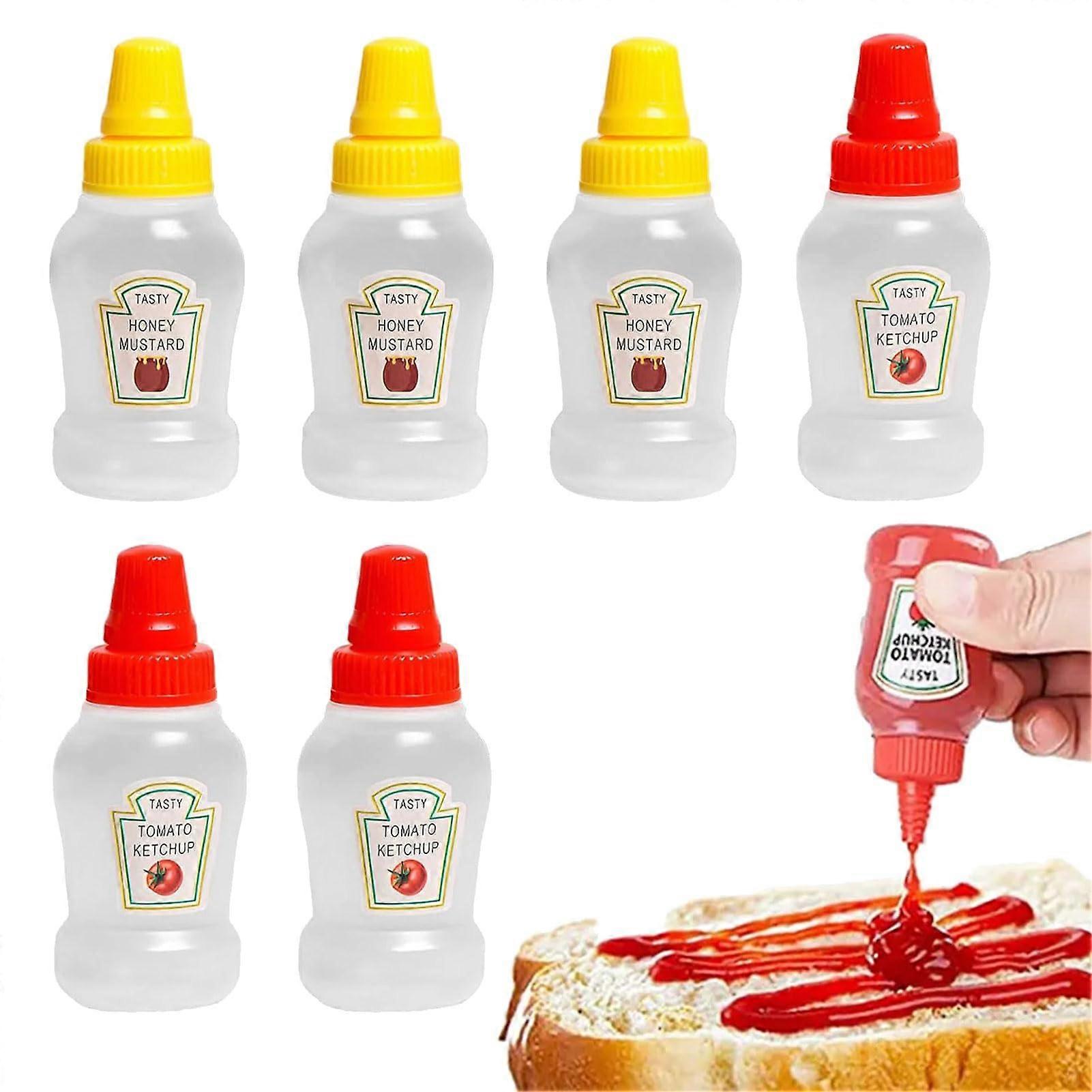 Pack of 6 mini bottles, 8 g, for ketchup, olive oil, mustard, mayo, hot sauces