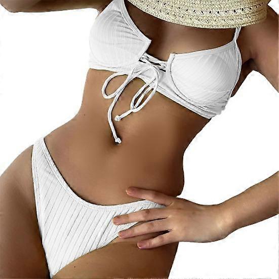 2 Pcs/Set Lady Bikini Solid Color Wire Sexy Comfortable Sumemr Bikini Set
