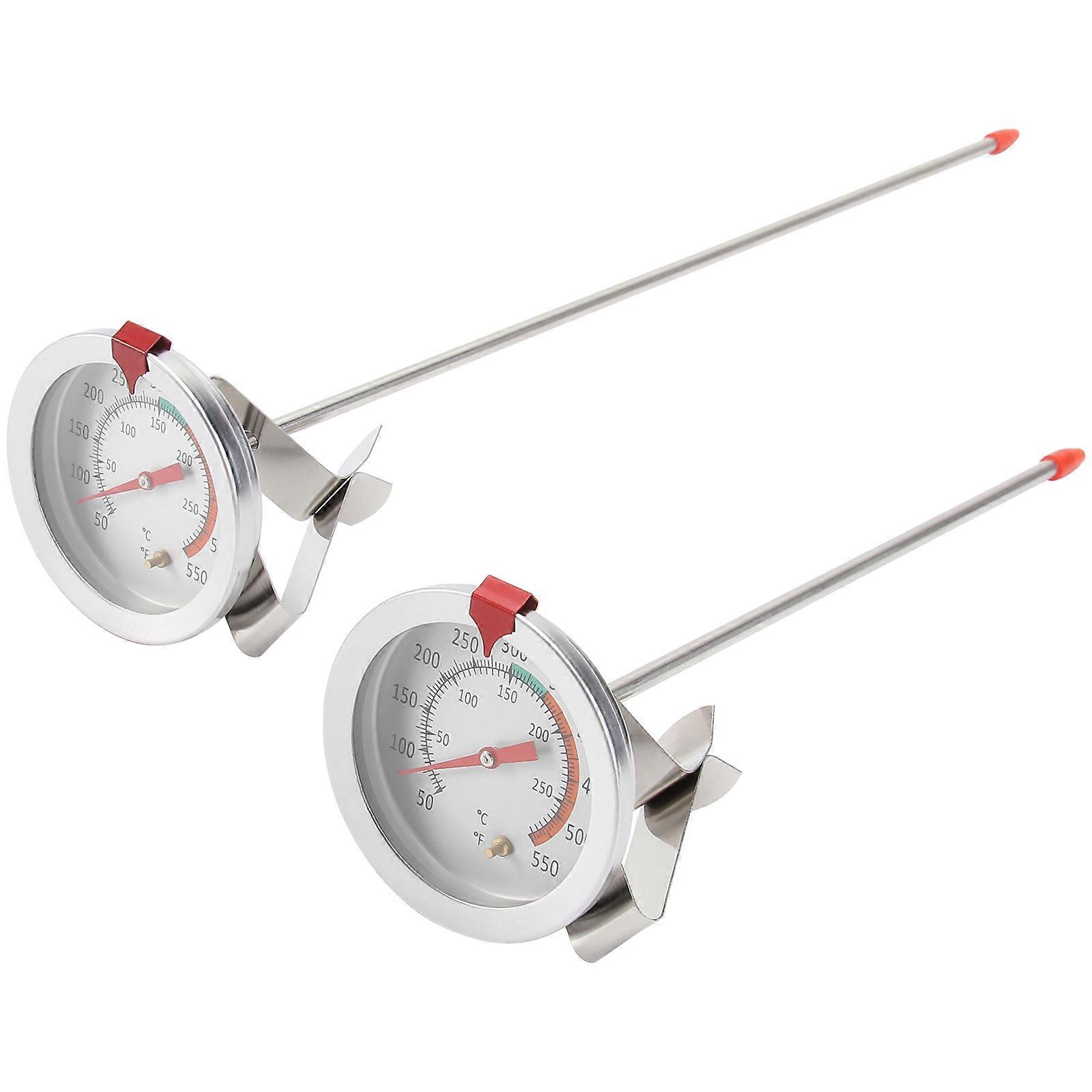 Stainless Steel Kitchen Thermometer with Clip   Wide Temperature Range Cooking Thermometer for Fryers, Precise Heat Measurement with Easy to Read