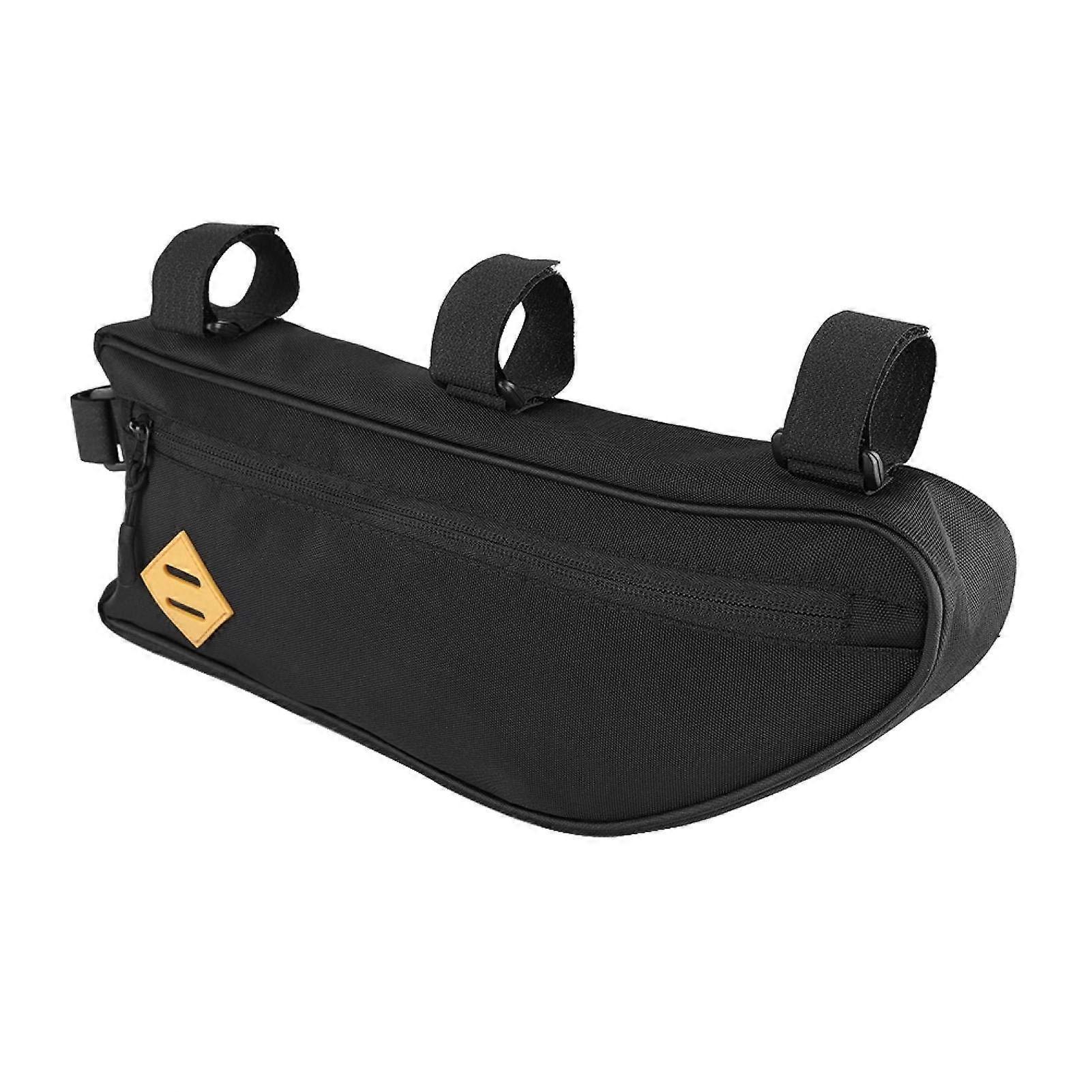 Cycling Under Seat Bag - Large Triangle Frame Bag for Road and Mountain Bikes, Black, Top Tube Compatibility, Size L