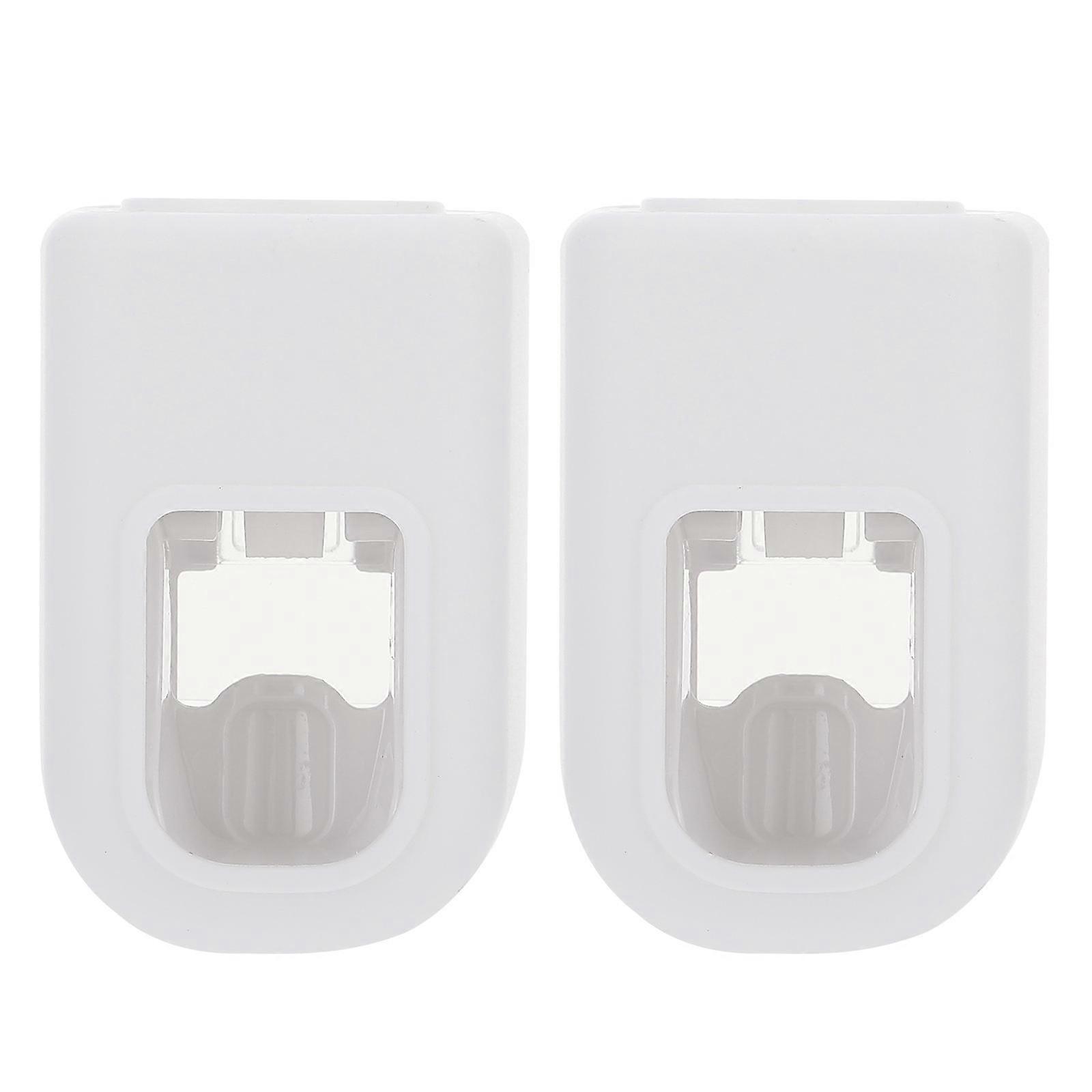 Automatic Toothpaste Squeezer Organizer for Home White Plastic 2pcs Lightweight Compact Size
