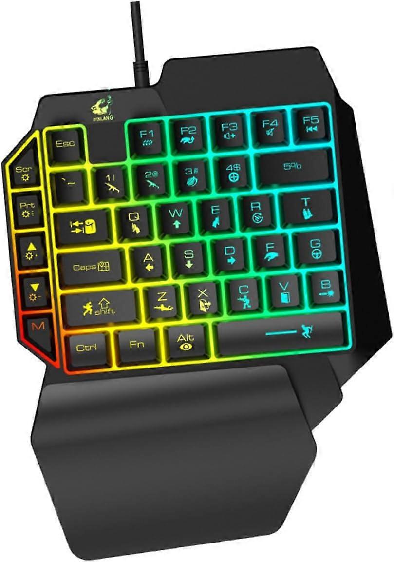 One-handed keyboard, keytar, mixed backlit keyboard, one-handed gaming keyboard.