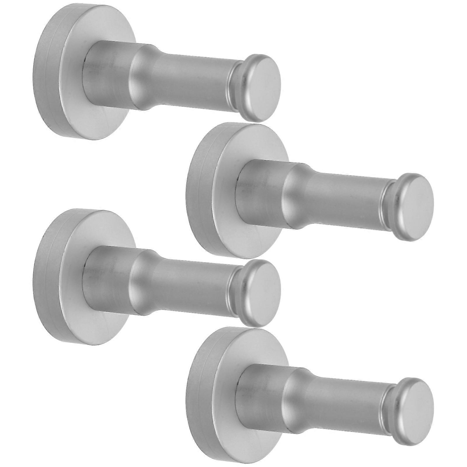 Space Saving Coat Clothes Hook Metal Wall Mount Hooks Study 4 Sets Silver