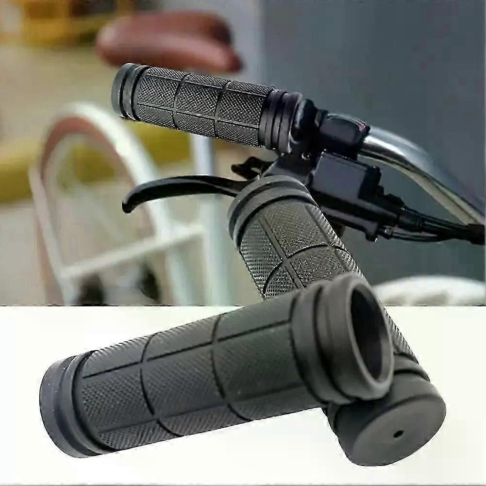 Black Bike Handlebar Sleeves Grips One-sided Locking Rubber Dustproof Bicycle Cycling Handle Bar Grips Replacement Parts