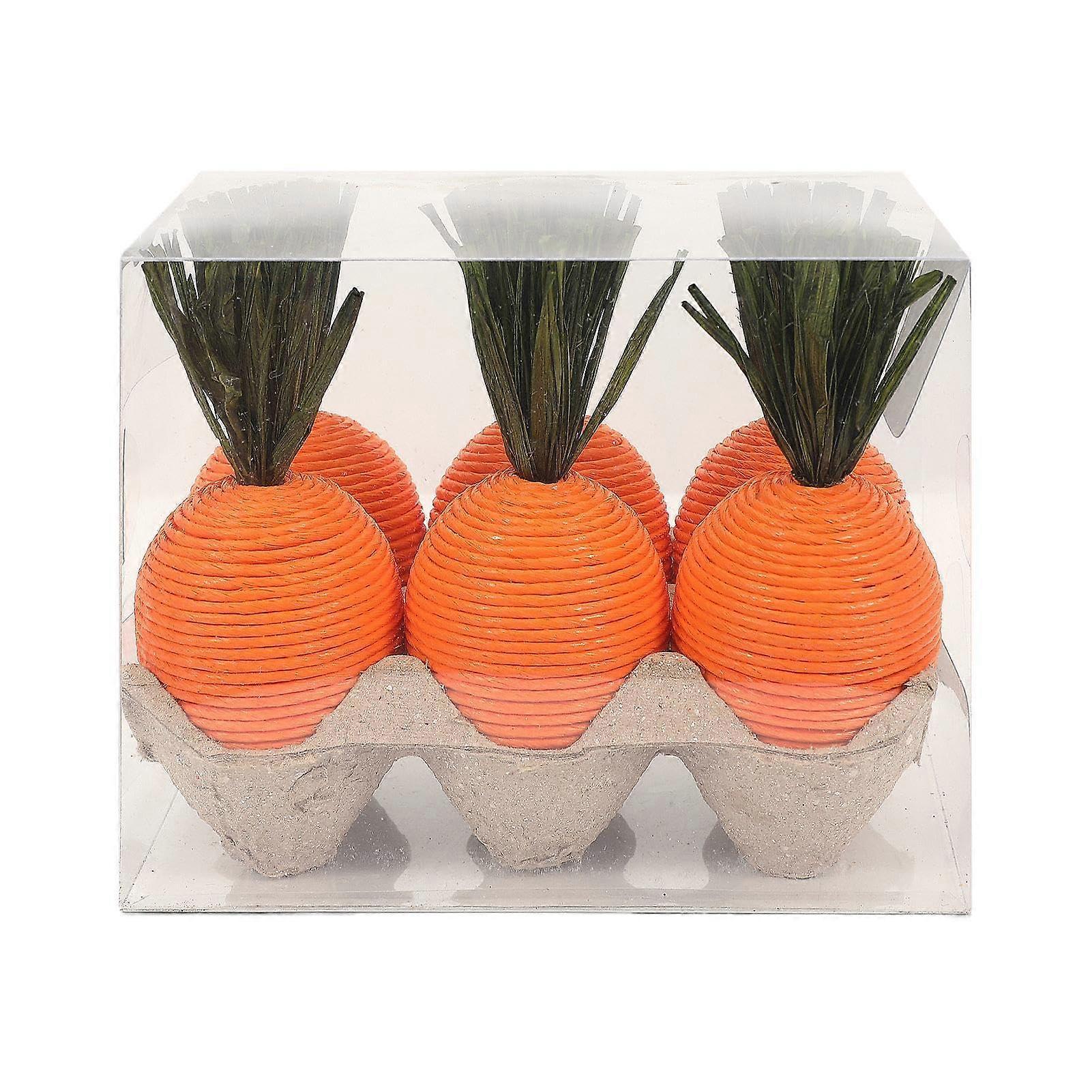 Easter Carrot, Spring Ornaments, 6 x Artificial Vegetable Figure for Desktop