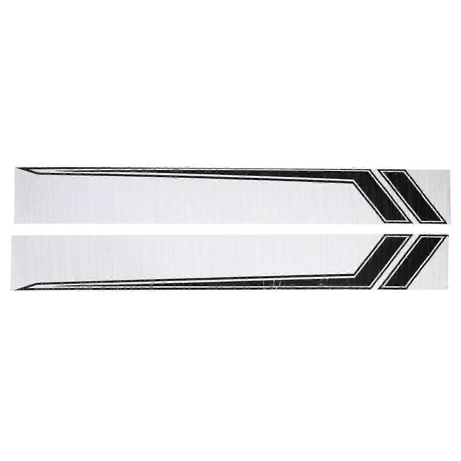 2 יחידות עמיד למים אוניברסלי ספורט בסגנון מירוץ פסים מדבקות גרפיות למשאיות, רכבי שטח ומרכבי רכב בצבע שחור