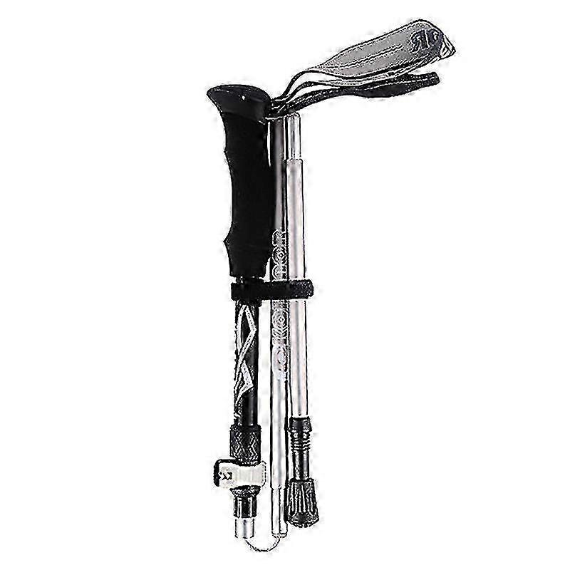 1PC EVA Handle Bastoncini da trekking pieghevoli a 5 sezioni per escursionismo, neri 95-110 cm