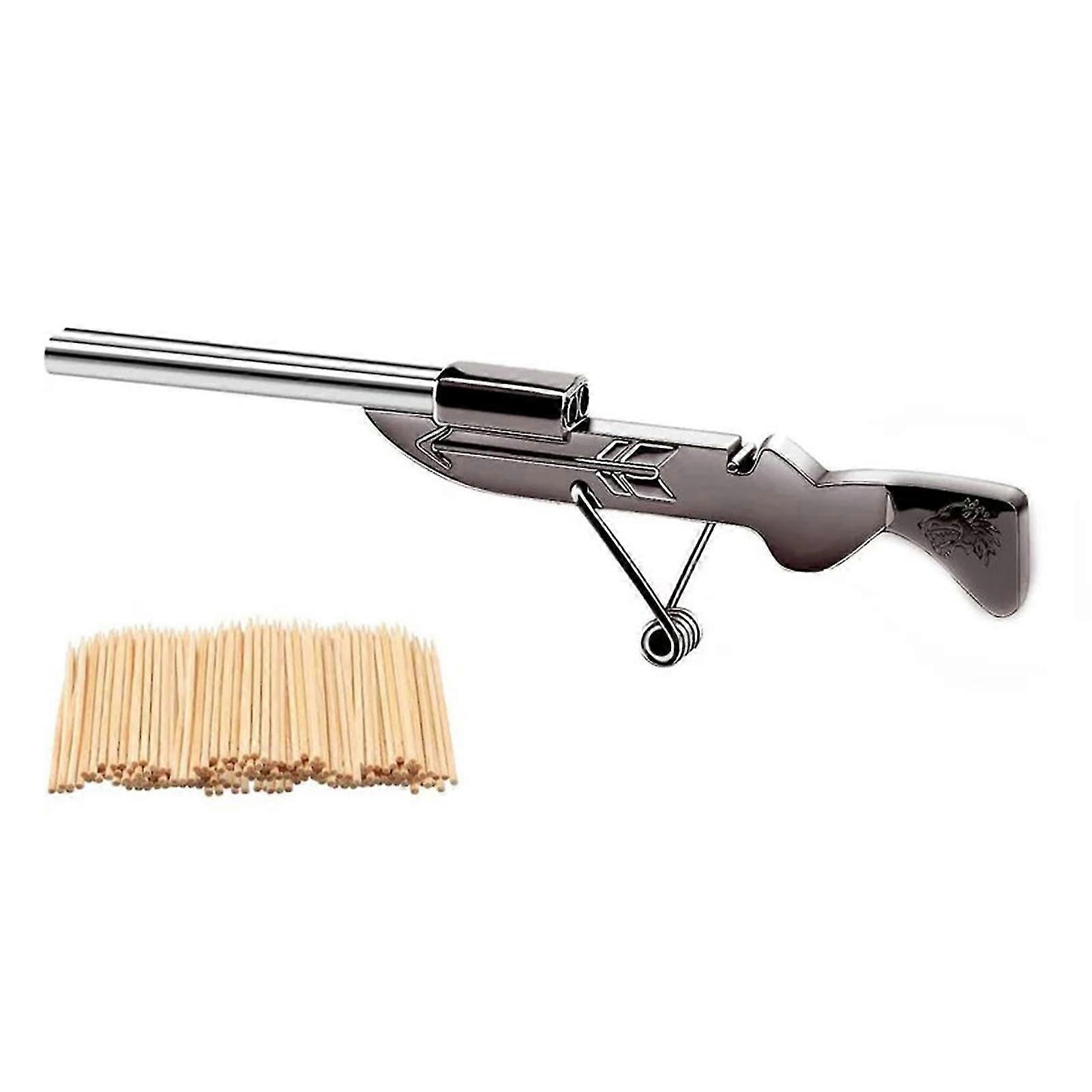 2pcs Shooter Miniature Model Good Detail Desktop Decoration Mini Toothpick Shooter Decompression Toy Simulation Weapon Toy Toothpick Launcher Hobby Co