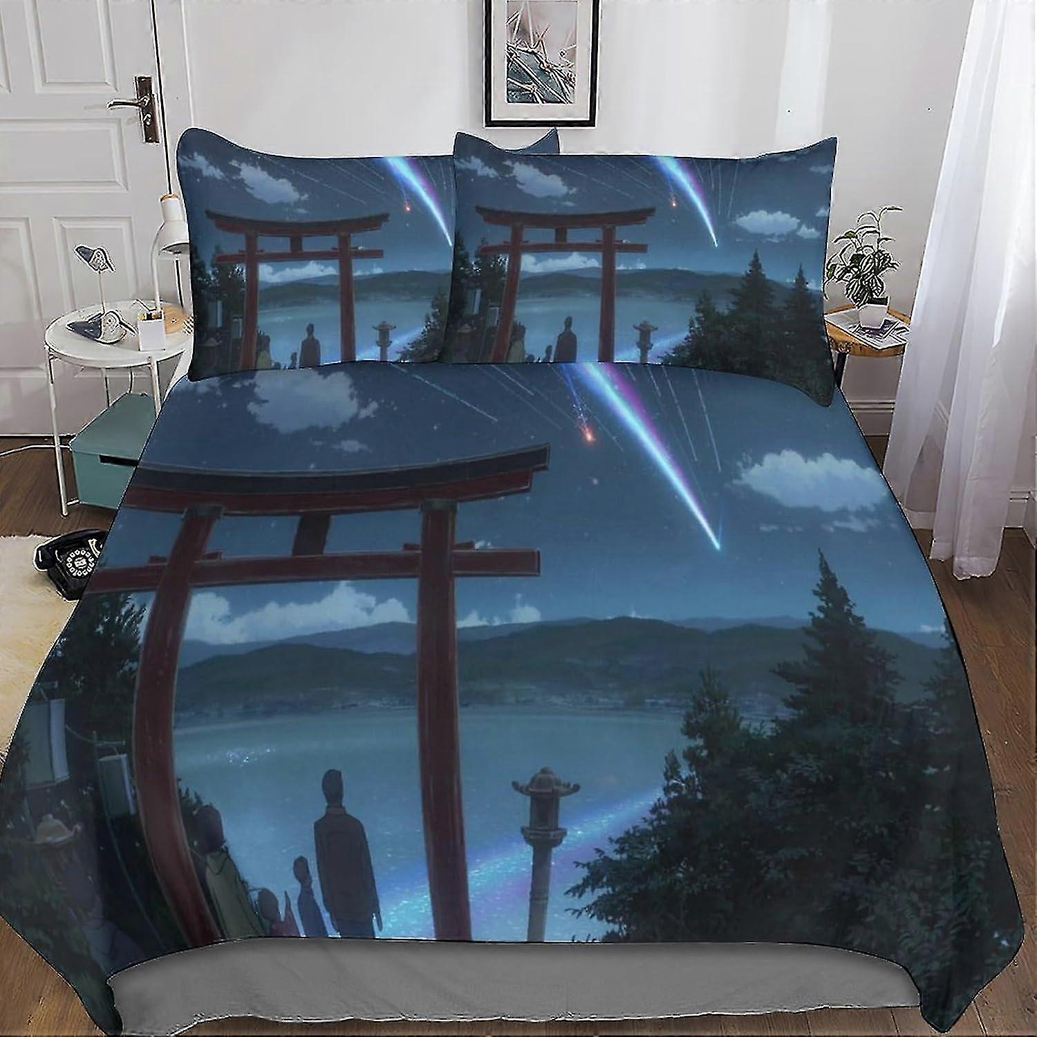 Conjunto de cama com capa de edredom 3D para meninos e meninas Capa de colcha de colcha de microfibra ultra macia com fecho de zíper 3 peças