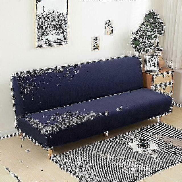 Armlös bäddsoffa soffaöverdrag utan armstöd stretchigt vikbart futonöverdrag dammtät avtagbar jacquard