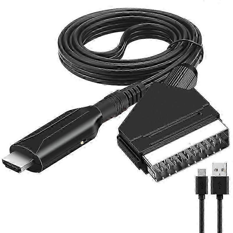Scart to Hdmi Converter Video Audio Adapter for Hdtv/dvd/set-top box/ntsc Starlight/ps3/pal