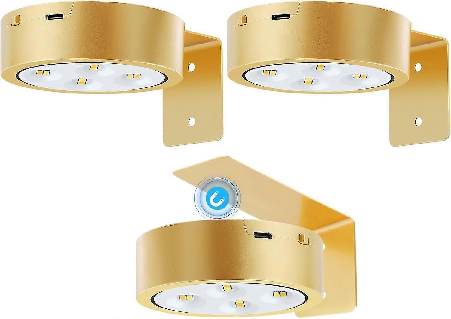 3 Pieces Battery Operated Lights, Wireless Picture Lights Rechargeable, Remote Control And Dimmable