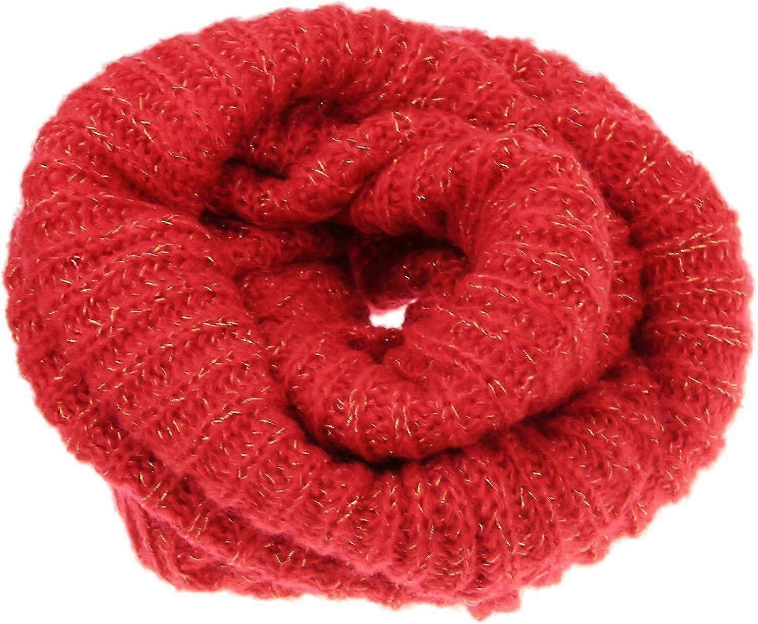 Women Winter Scarf Knitted Circle Pattern Neck Wraps Fashion Round Loop Snood with Thick Warm Infinity Neckwear