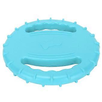 Dog Flying Disc Toy Flexible TPR Squeaky Stress Relief 2 Sides Hollow Design Pet Training Flying Disc for Large Dogs