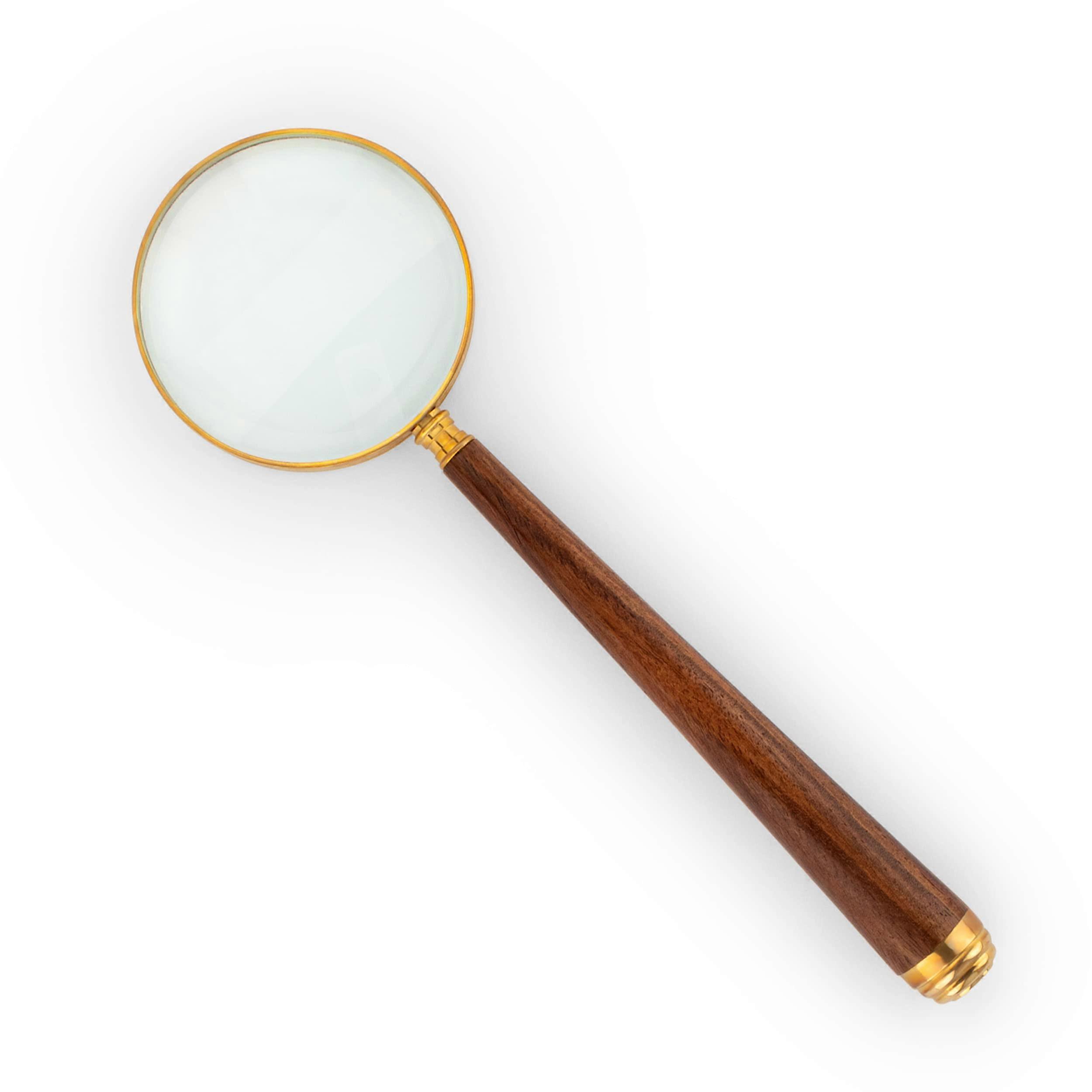 Maritime Magnifying Glass Brass with Wooden Handle 10 cm Magnifying Glass Reading Magnifier Stand Magnifier 11723