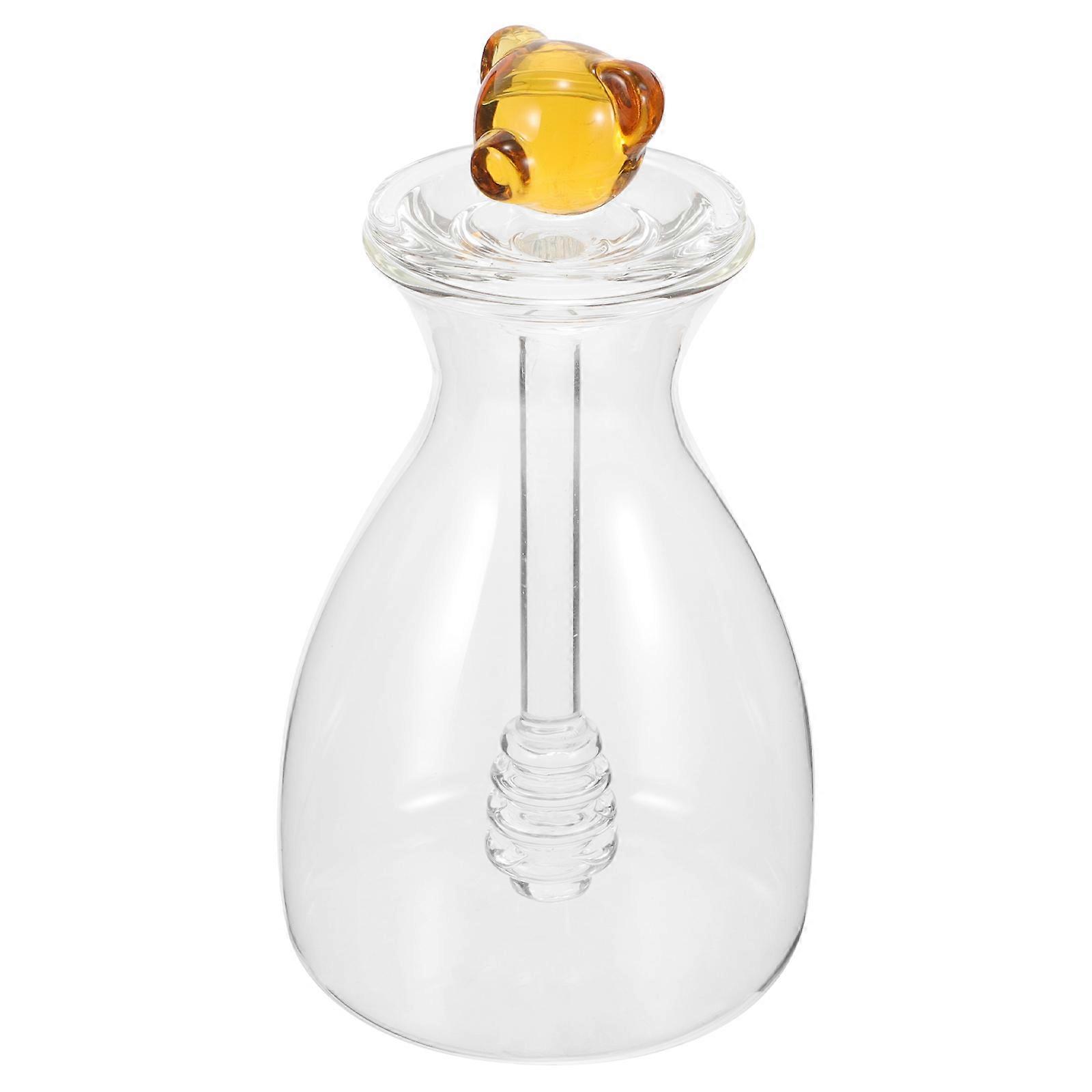 Glass With Dipper Transparent Kitchen Storage Bear Edition 1Pcs