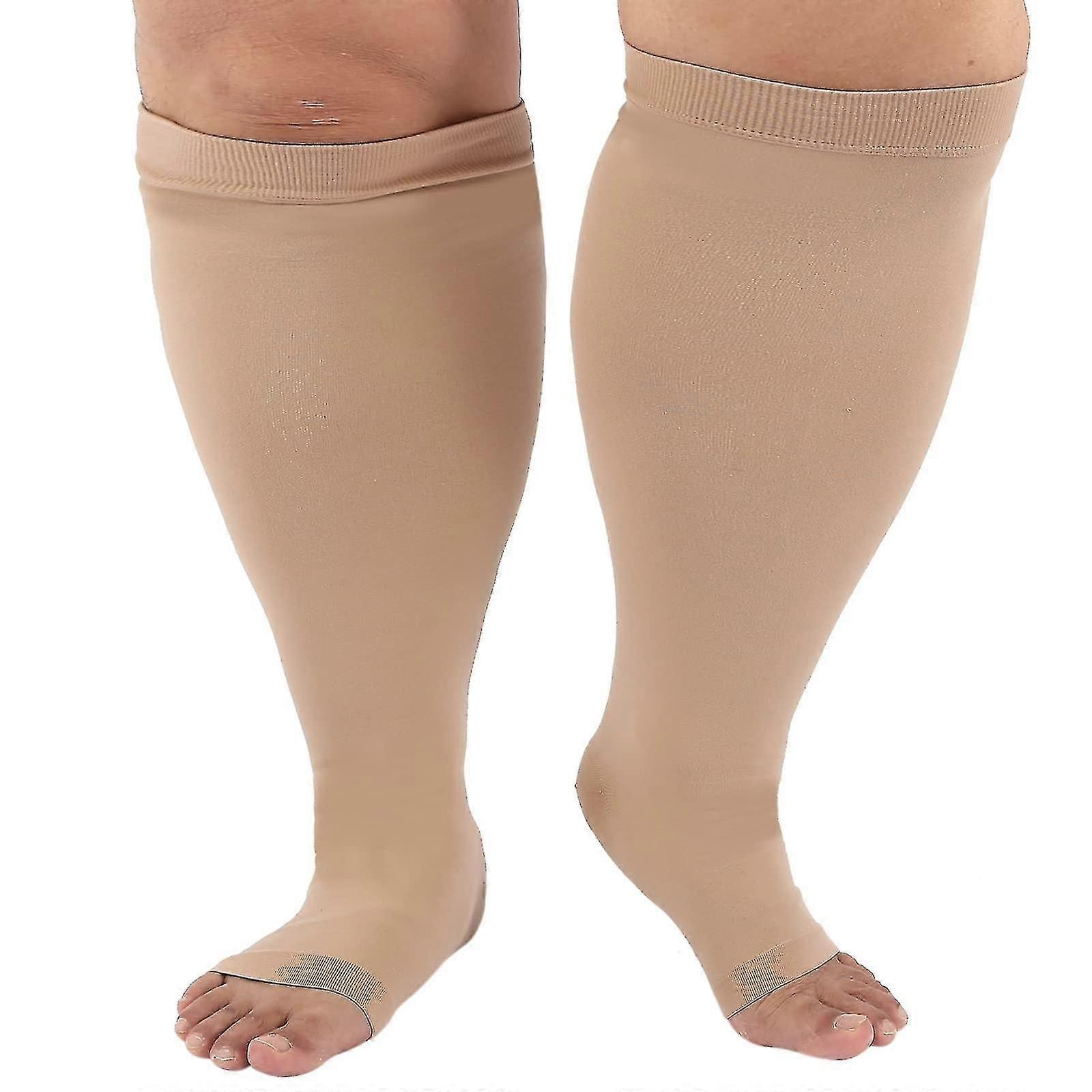 ​Medical Grade Compression Socks For Men Women Plus Size Wide Calf High Knee Flight Socks Circulation Support​
