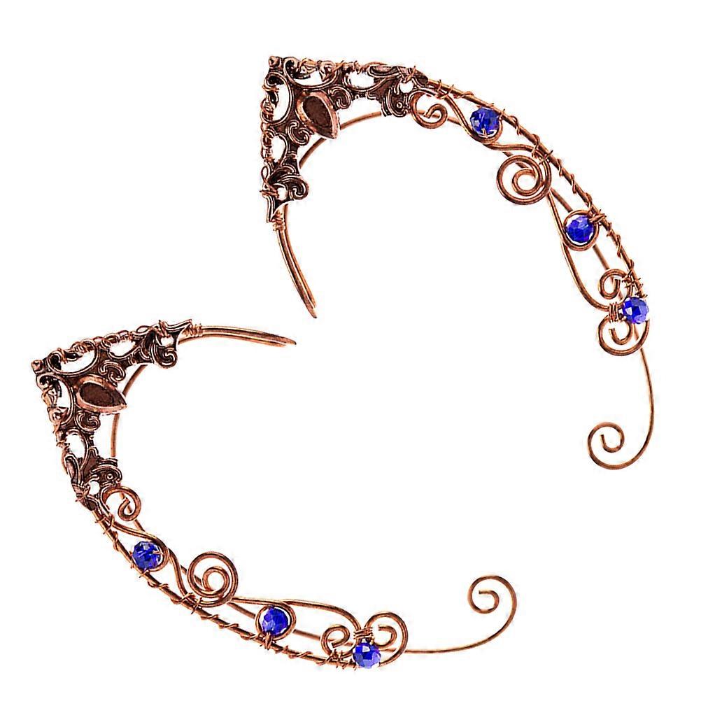 Elegant Rhinestone Ear Clips with Copper Material for Home 2pcs Size 1.5英