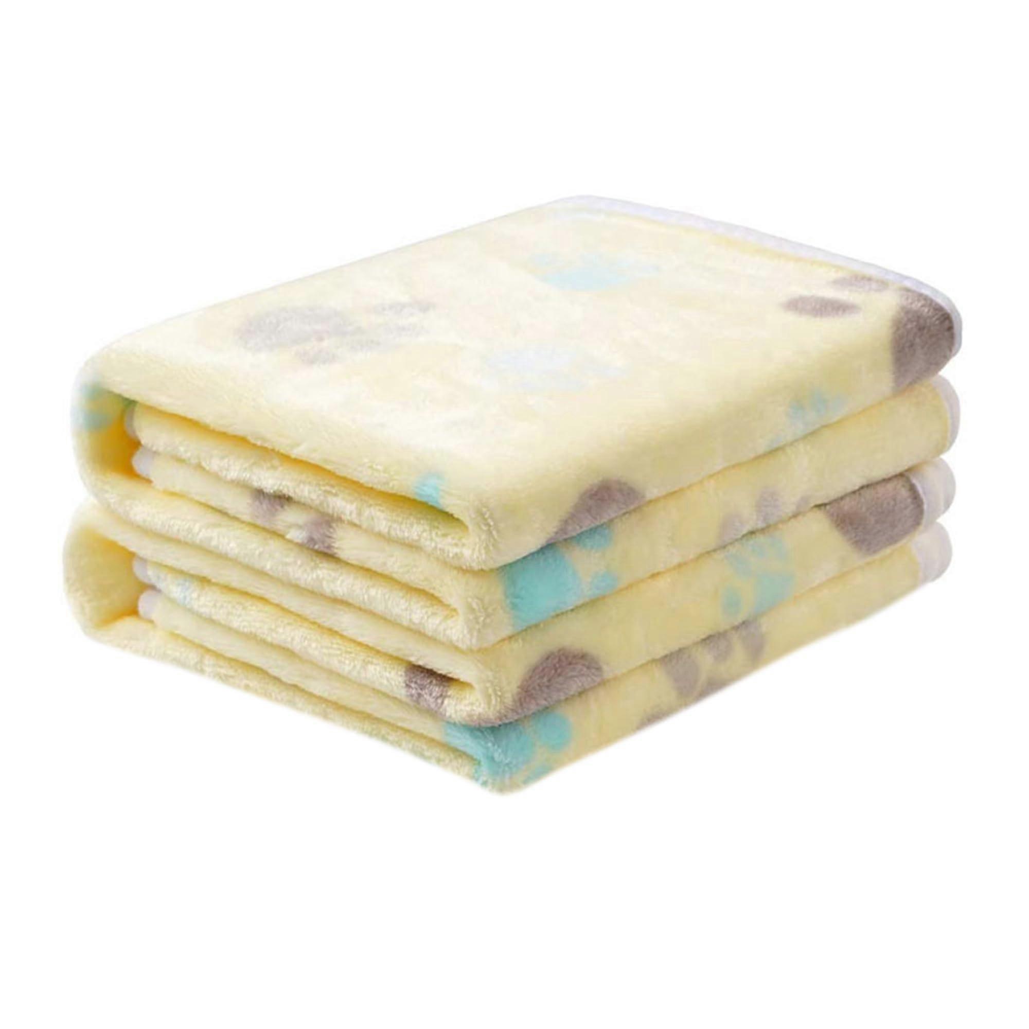 Twopiece pet blankets, warm and soft, washable, car couch, bed protection (Yellow, 80x70cm)