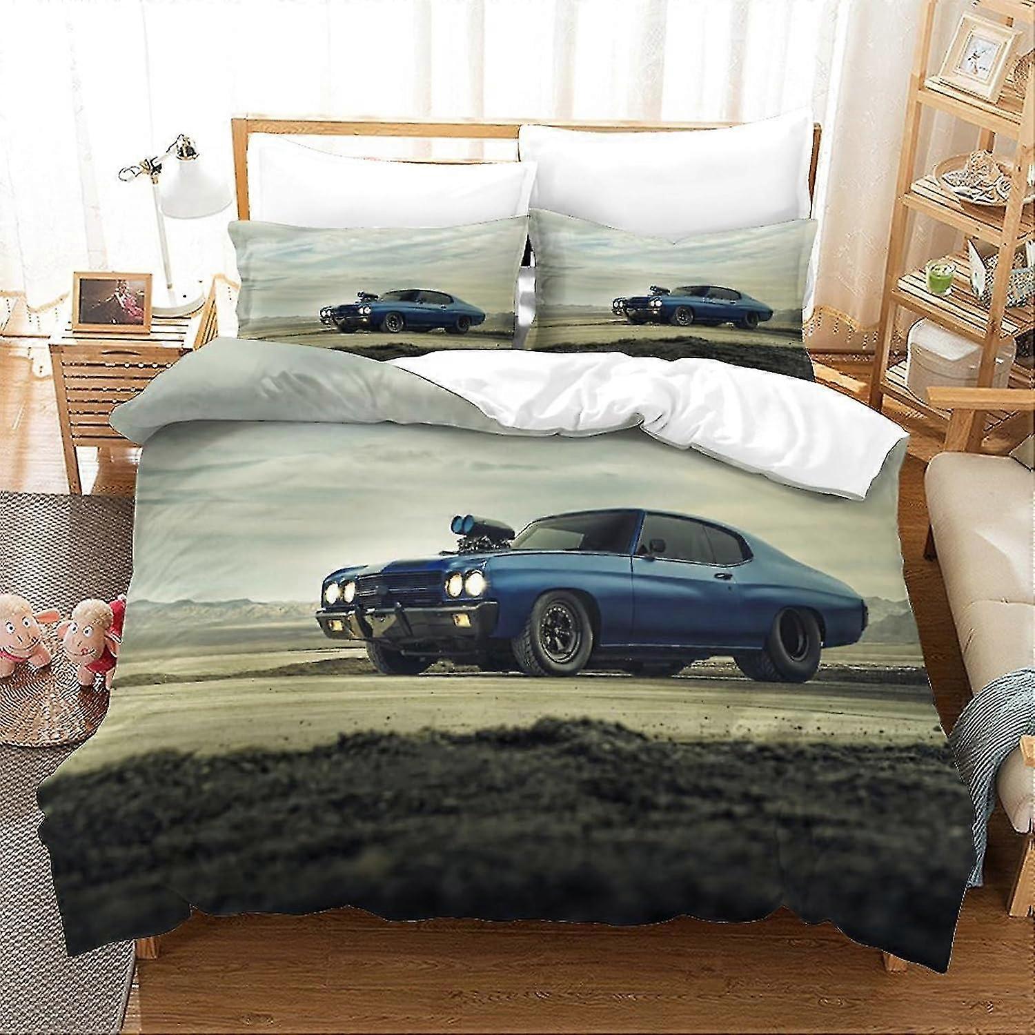 Muscle Car Povlečení Set 3D povlečení, Měkké 100% mikrovlákno 3ks, Tisk King Size Mikrovlákno Povlečení Set s polštáři