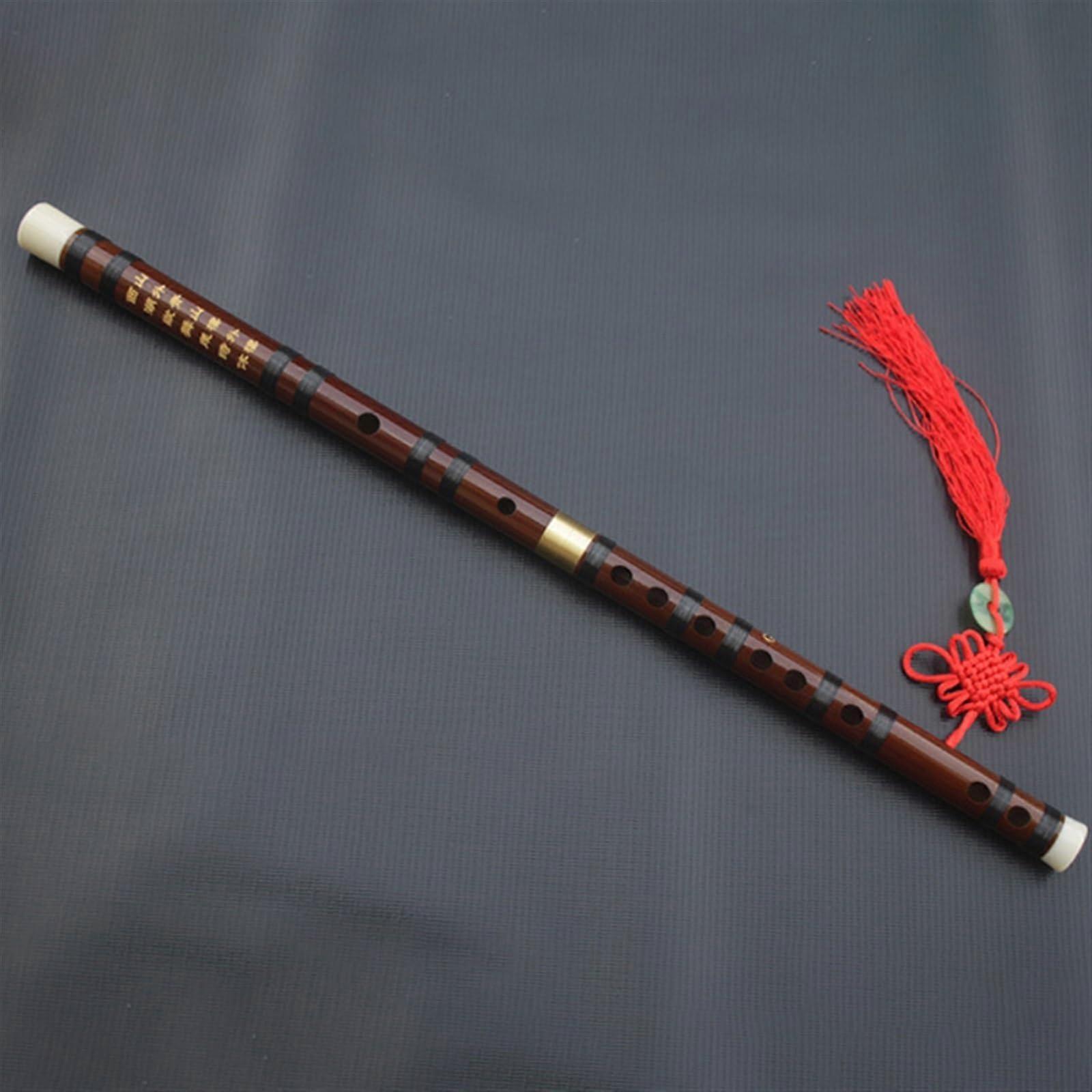 Bamboo flute instrument beginner adult professional bitter bamboo transverse flute single socket white copper (B, C key) C key B