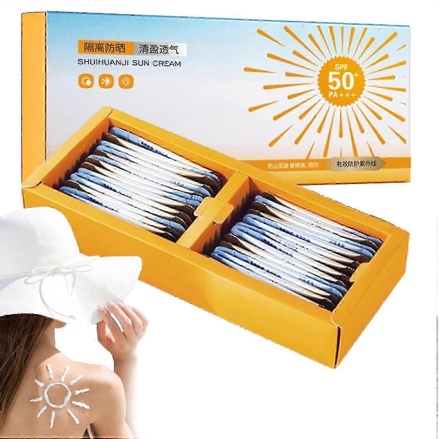 30 قطعة ميني واقي من الشمس SPF 50+ ، واقي من الشمس بحجم السفر ، واقي من الشمس مرطب ، واقي من الشمس منعش للوجه ، والجسم ، مقاوم للماء والعرق