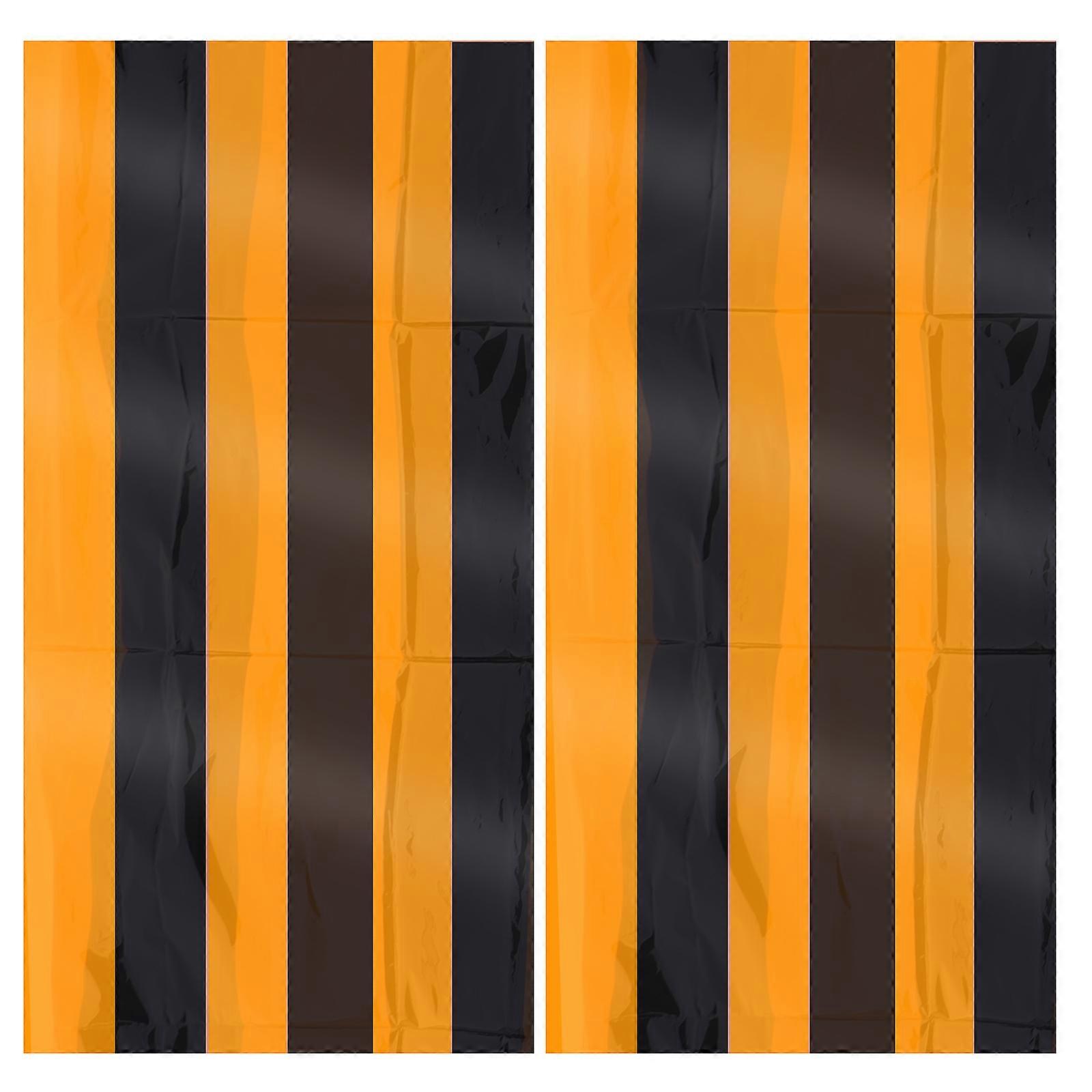Halloween Table Runner Decorative Tablecloth Halloween Party Supplies Black Orange Rectangular Dining Environment Enhancement 2Pcs