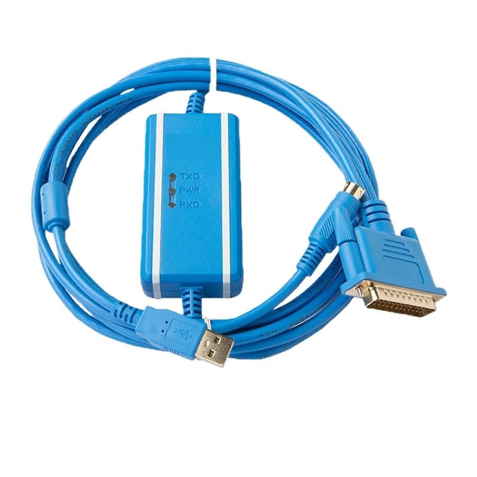 USBSC09 Programming Cable for FX0, FX0S, FX1S, FX0N, FX1N, FX2N, FX/A Series, Download Line, RS232 Port (Gold Plated Isolated)