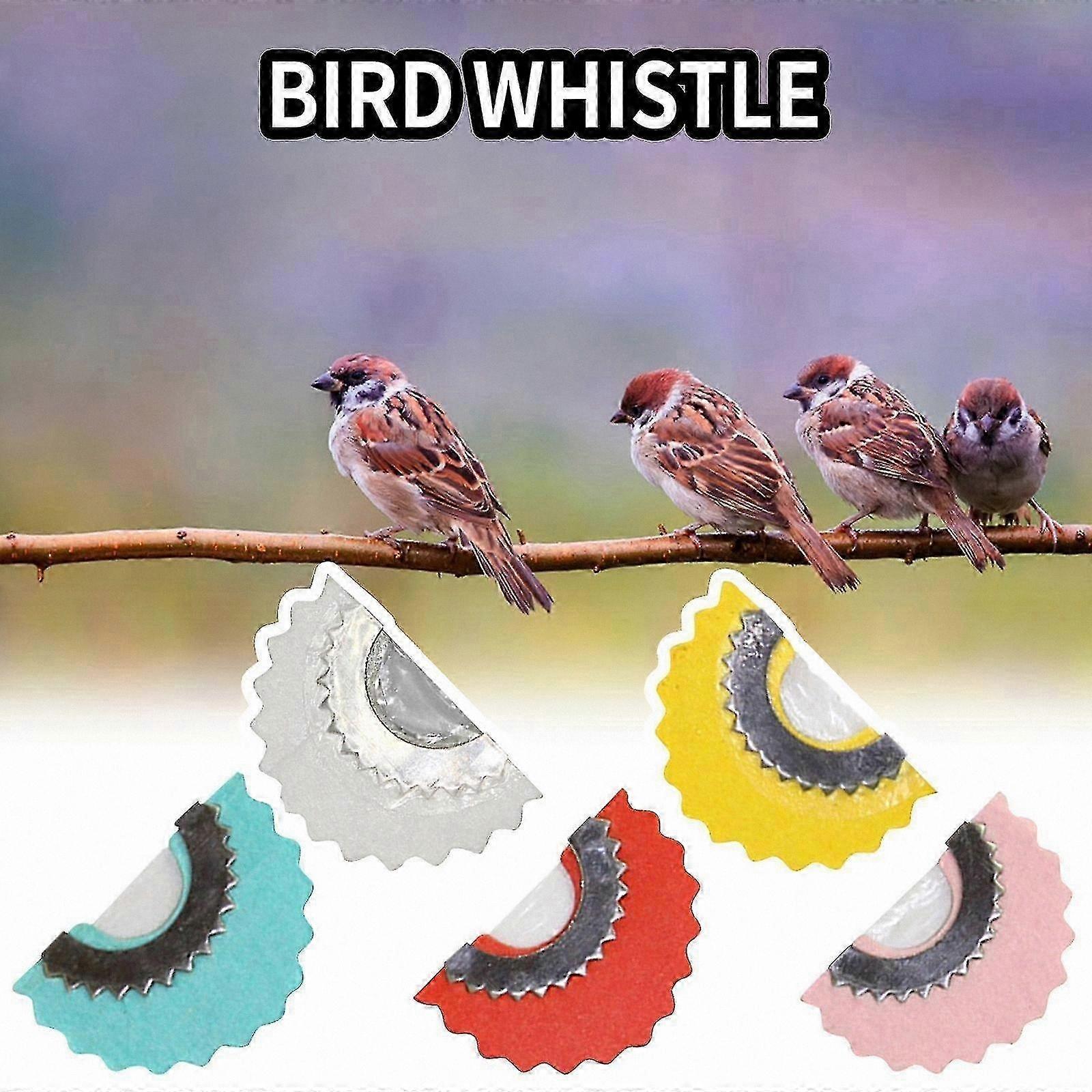 5-Pack Tongue Whistle Bird Callers with Warbler Sounds, Fun Magic Tweeting Noisemaker Toys in 5 Colors for Tricks and Gags