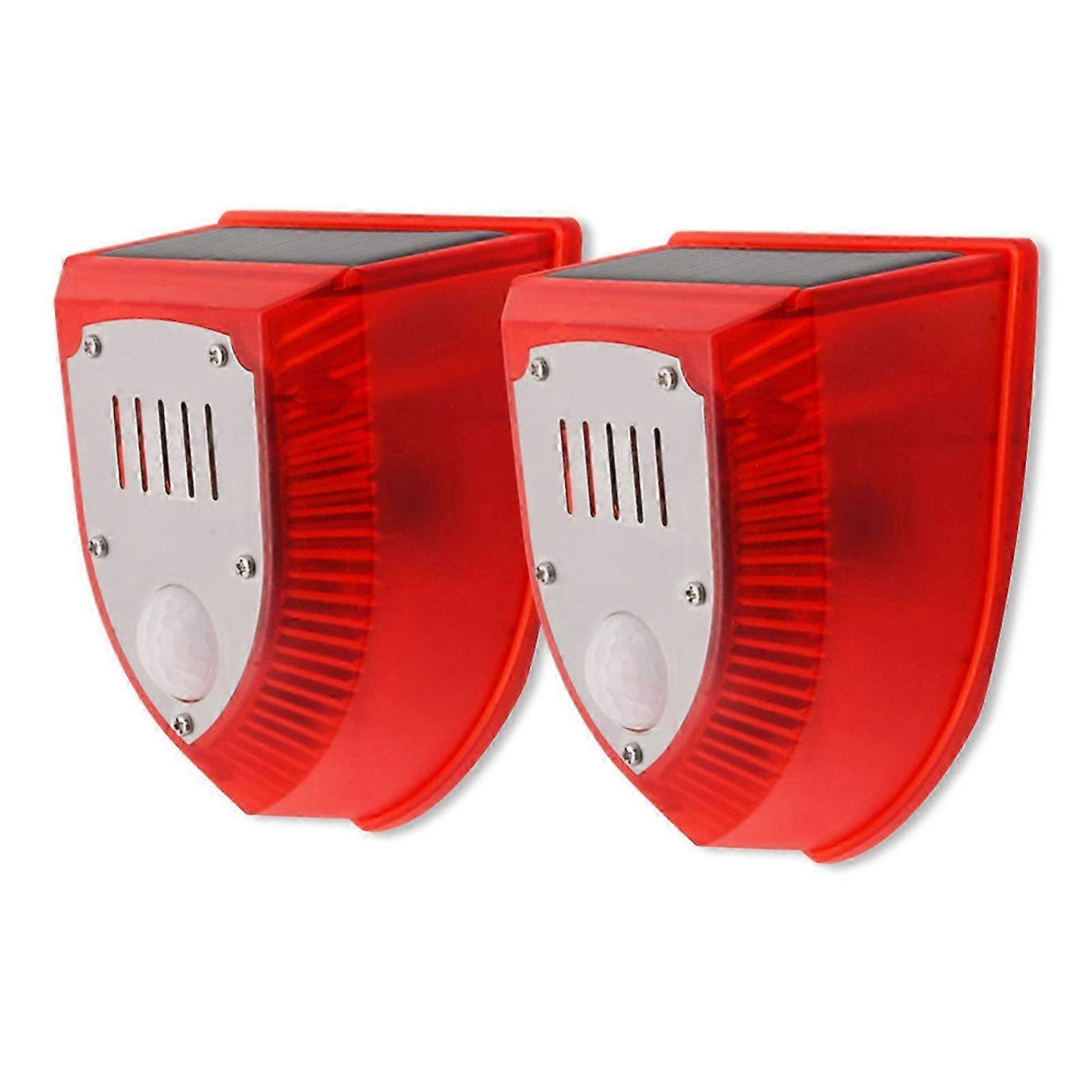 Solar Strobe Light with PIR Motion Sensor & Infrared Alarm - Anti-Theft Animal Repellent Device with 3 Modes for Human Induction Detection