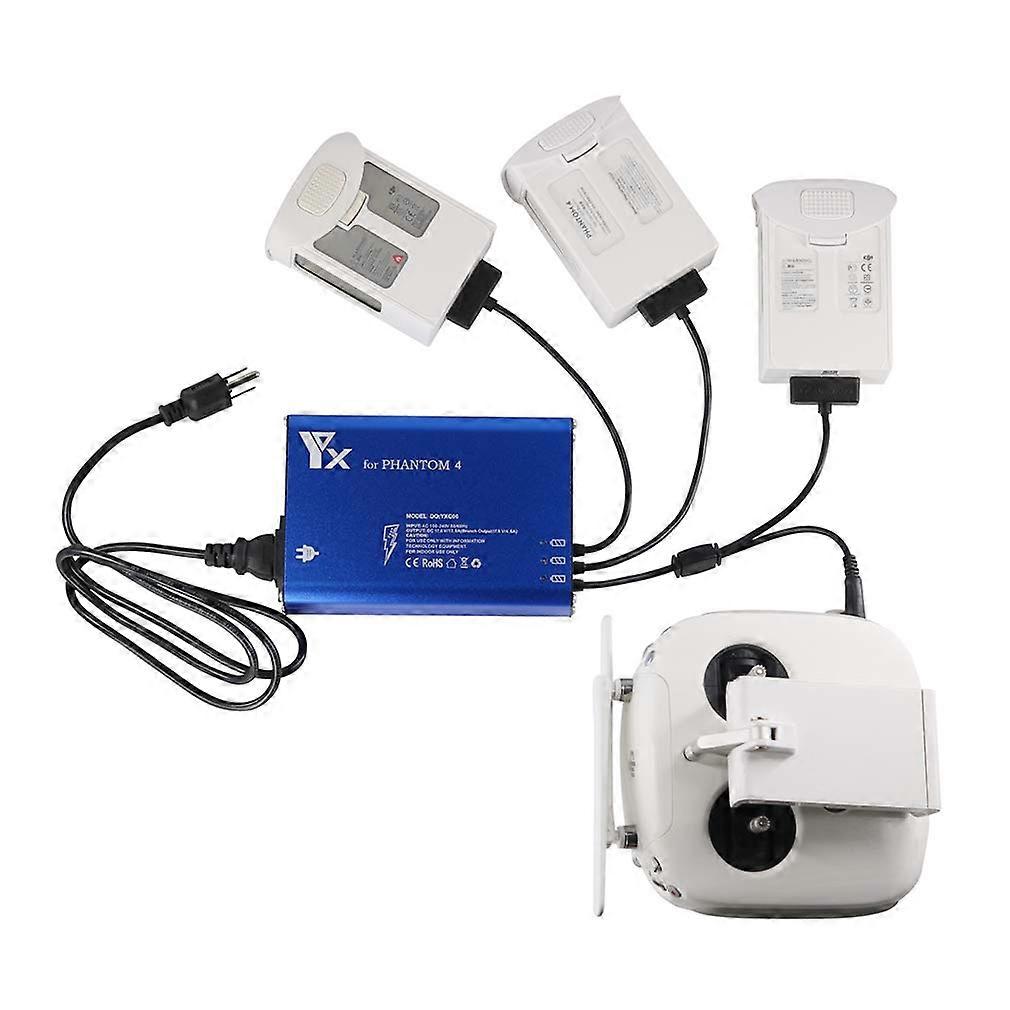 Battery Charger for DJI Phantom 4/4 Advanced/4 Pro, Charges 3 Batteries and Remote